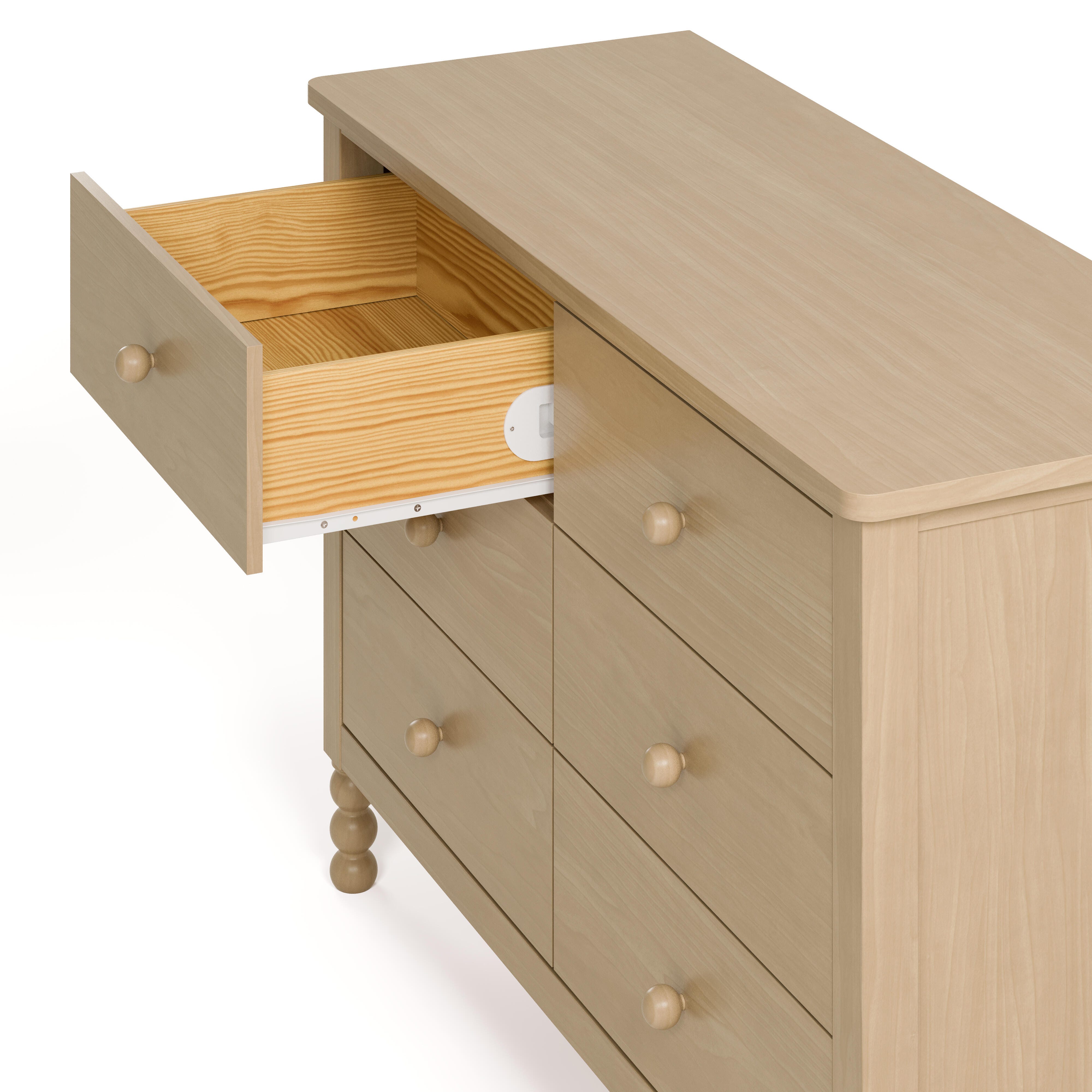 Storkcraft Rio 6 Drawer Double Dresser, Driftwood, large