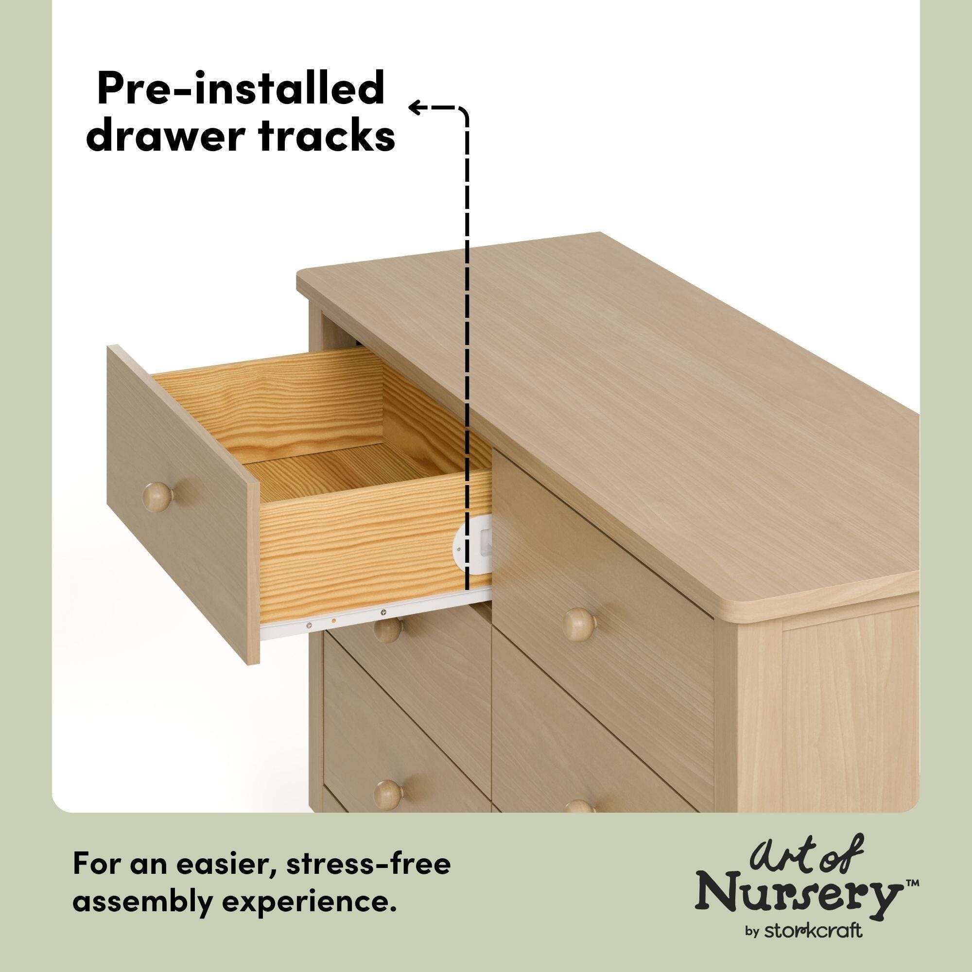 Storkcraft Rio 6 Drawer Double Dresser, Driftwood, large
