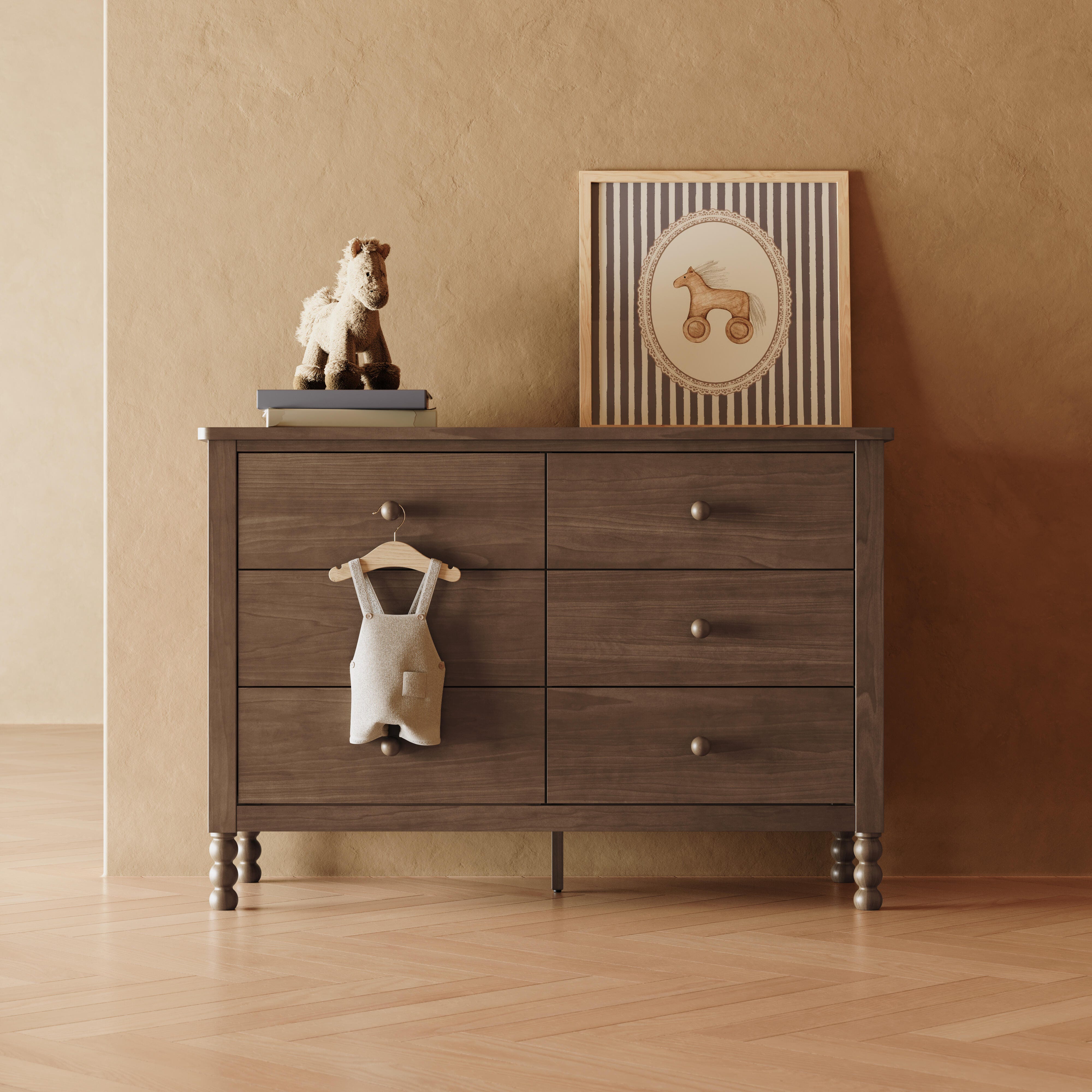 Storkcraft Rio 6 Drawer Double Dresser, Hazelnut, rollover