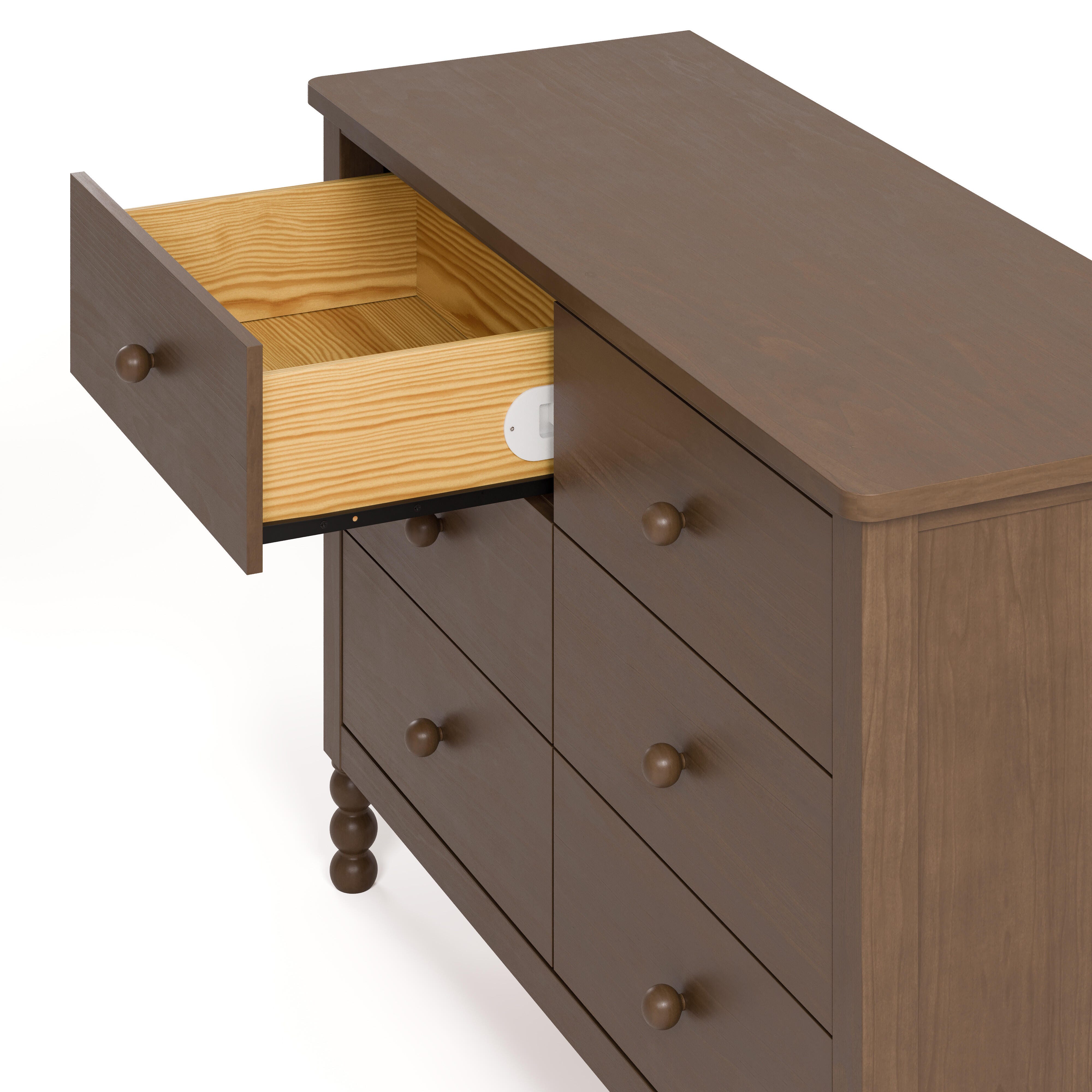 Storkcraft Rio 6 Drawer Double Dresser, Hazelnut, large