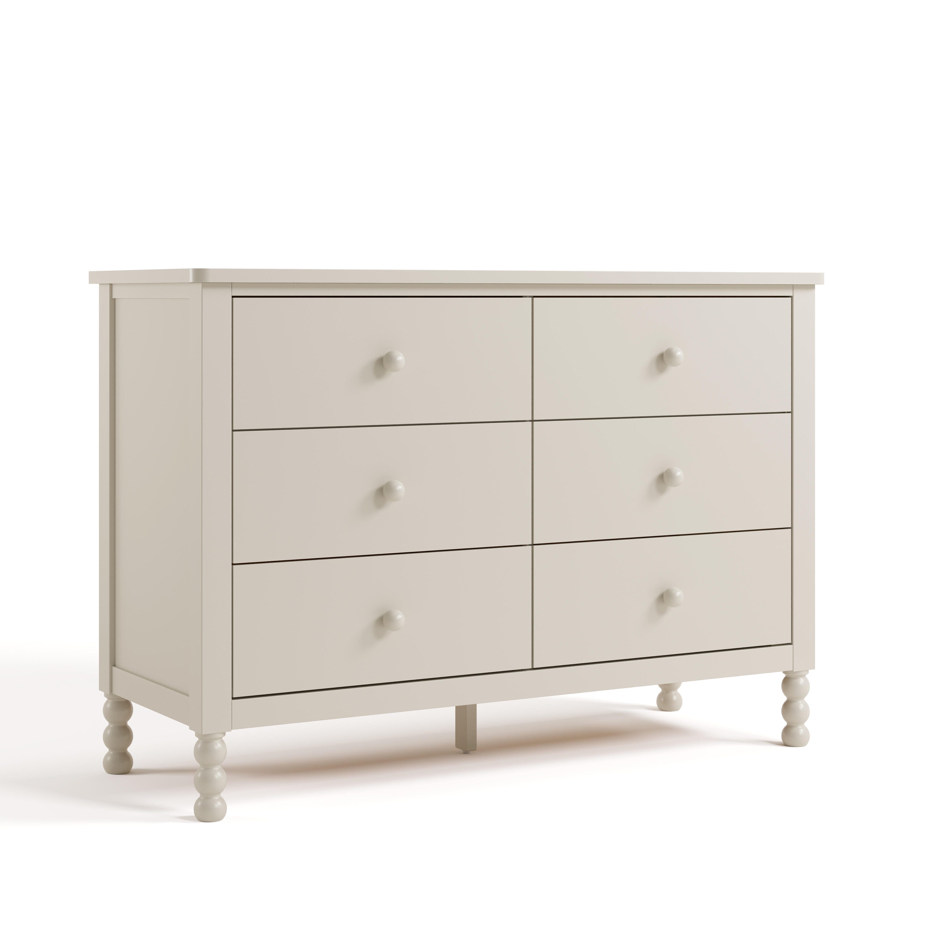 Storkcraft Rio 6 Drawer Double Dresser, Frosted Oat, large