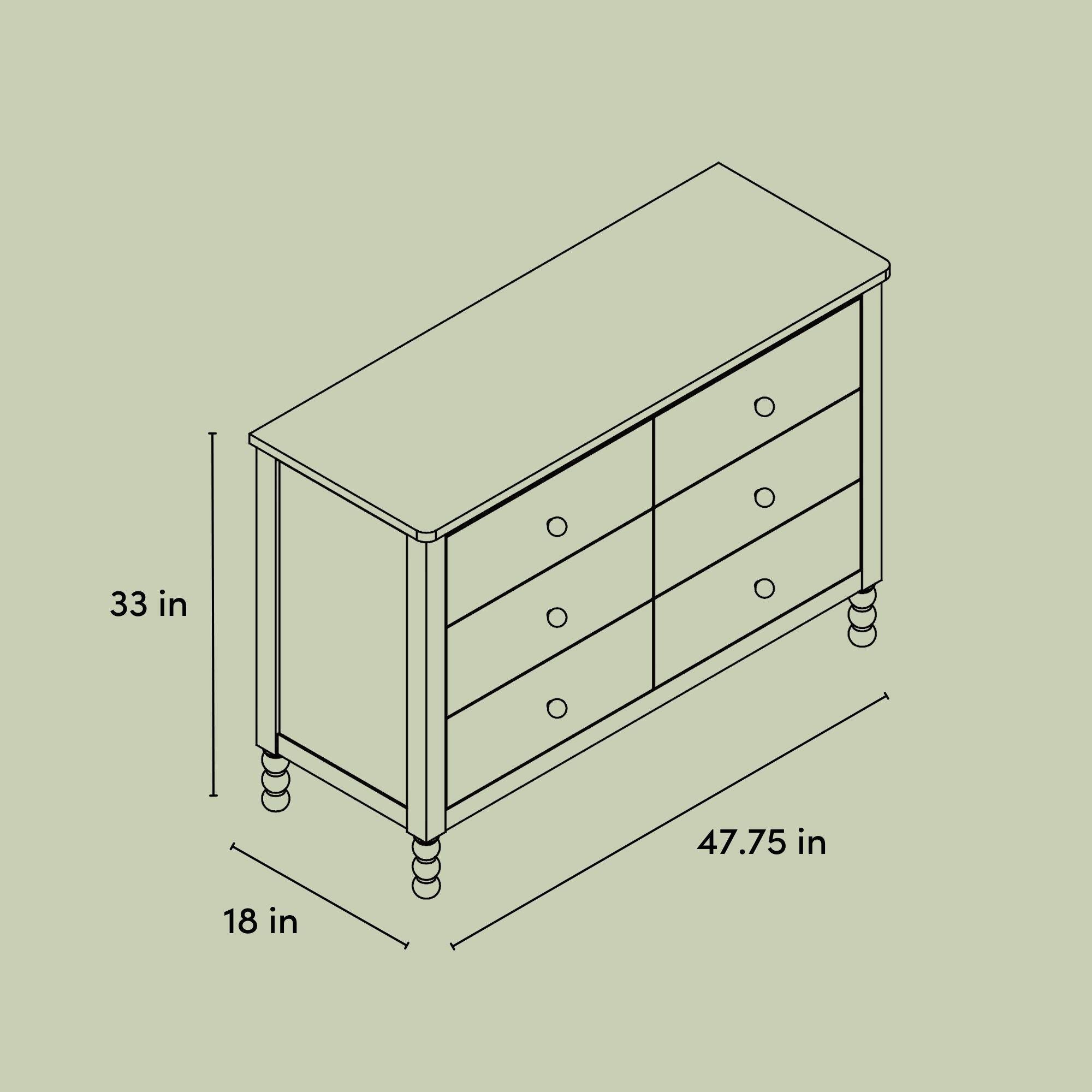 Storkcraft Rio 6 Drawer Double Dresser, Frosted Oat, large