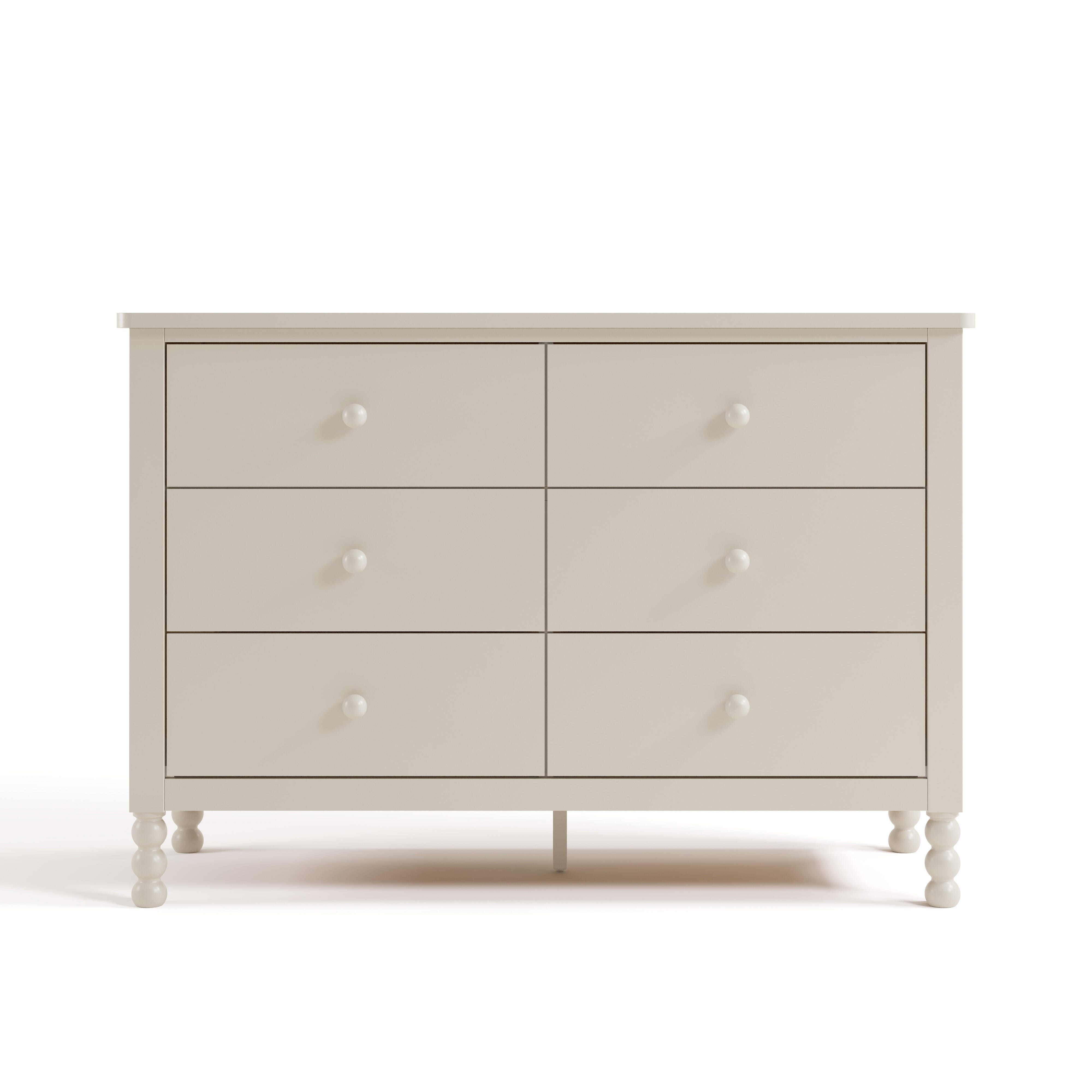 Storkcraft Rio 6 Drawer Double Dresser, Frosted Oat, large