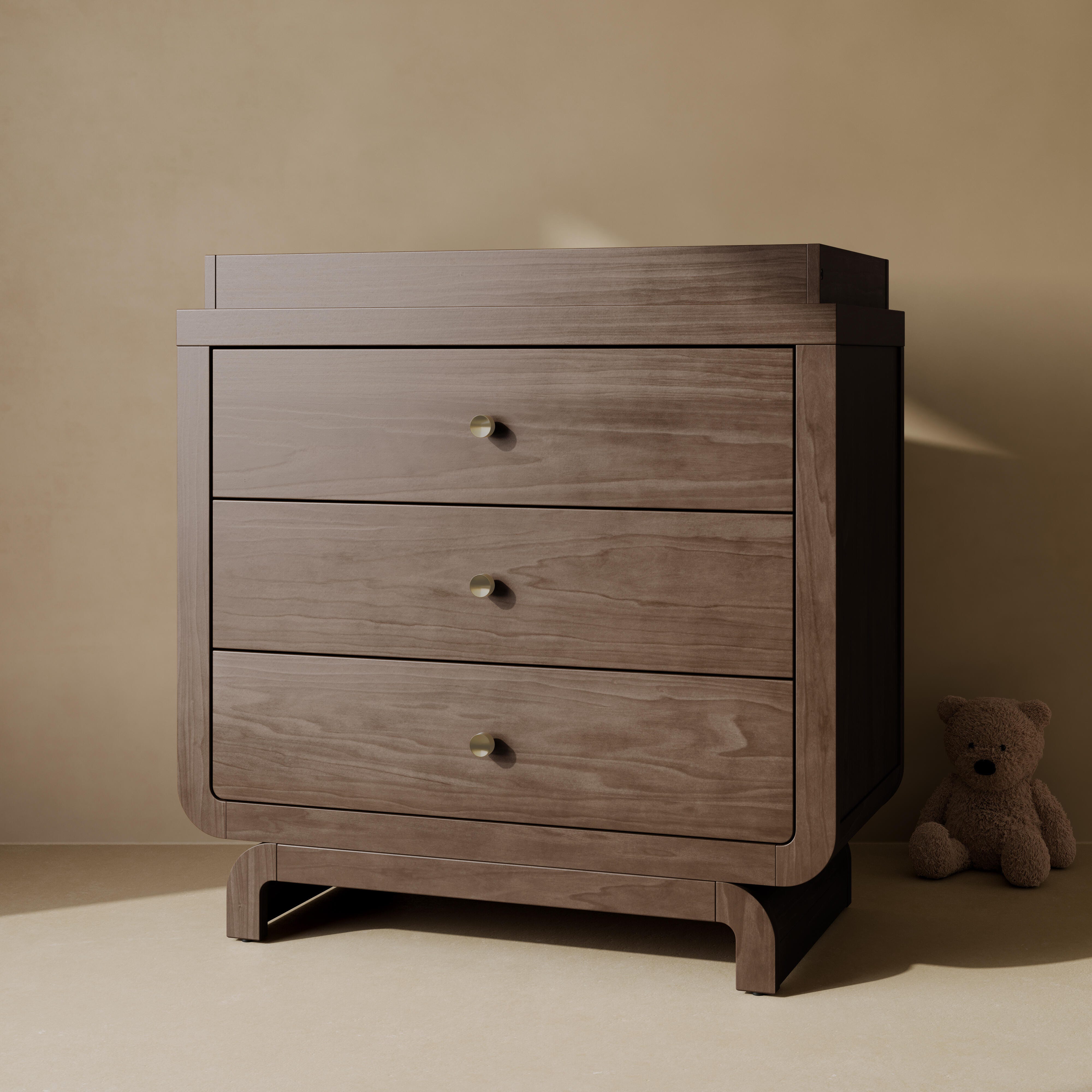 Storkcraft Santorini 3 Drawer Chest with Removable Changing Topper, Hazelnut, rollover