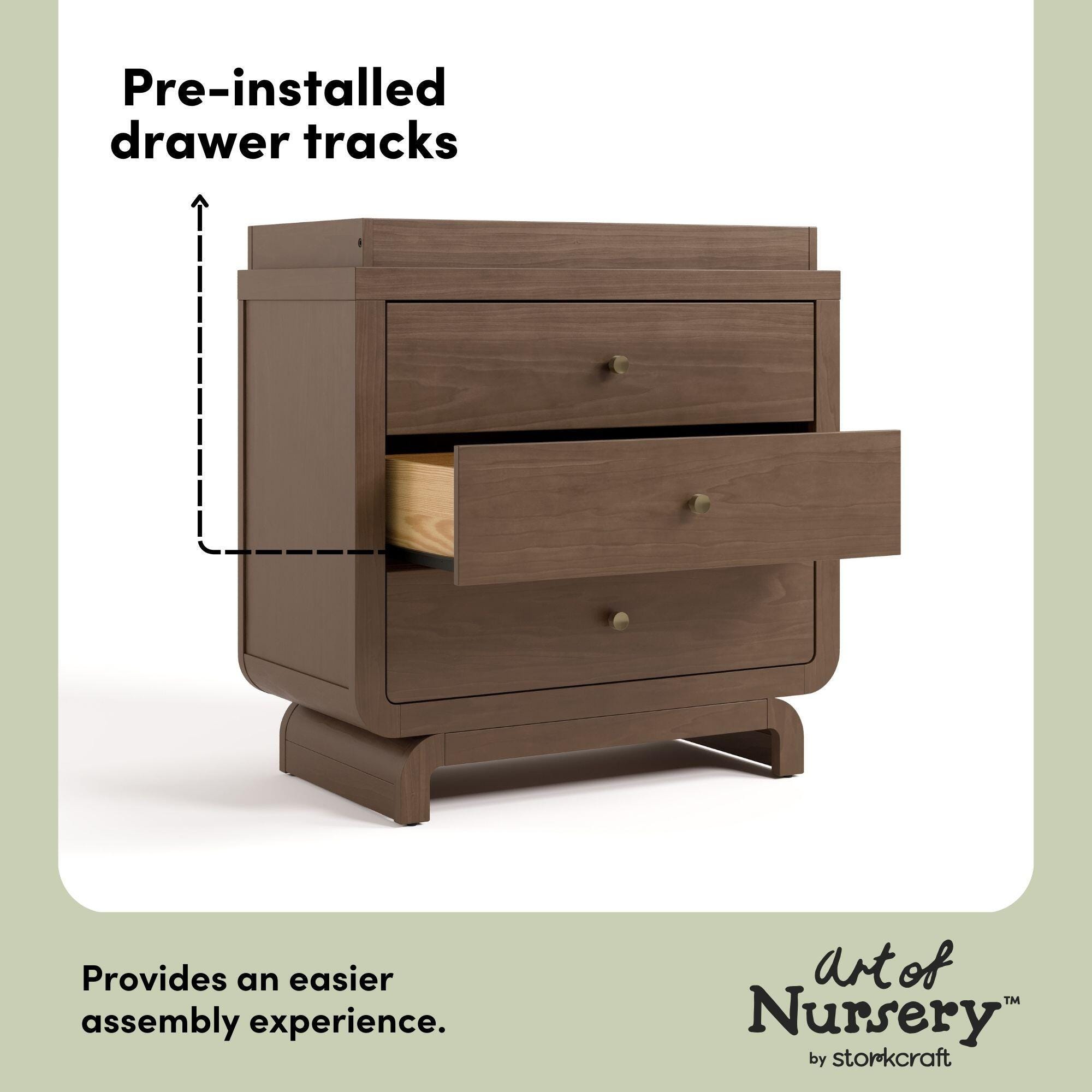 Storkcraft Santorini 3 Drawer Chest with Removable Changing Topper, Hazelnut, large