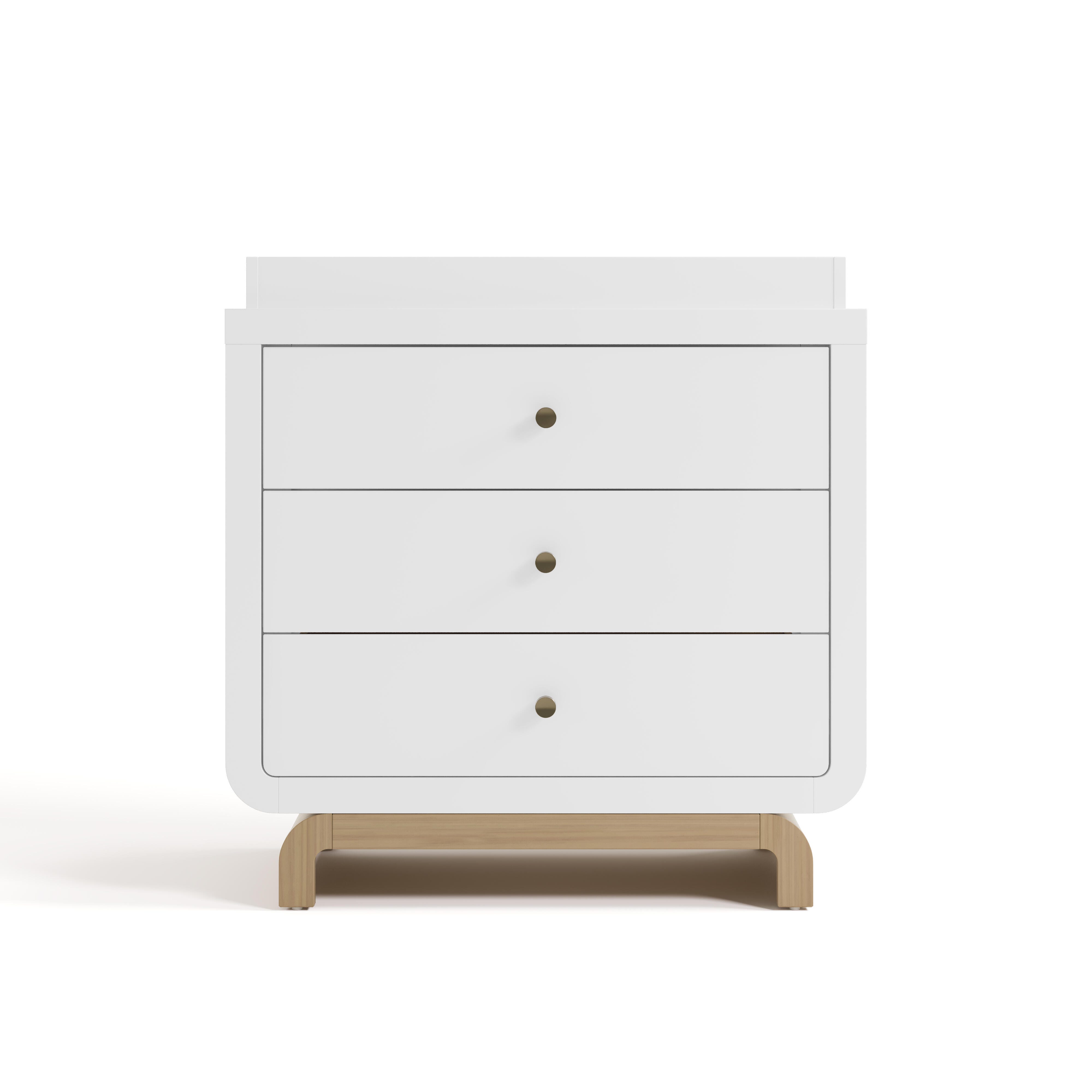 Storkcraft Santorini 3 Drawer Chest with Removable Changing Topper, White/Driftwood, large