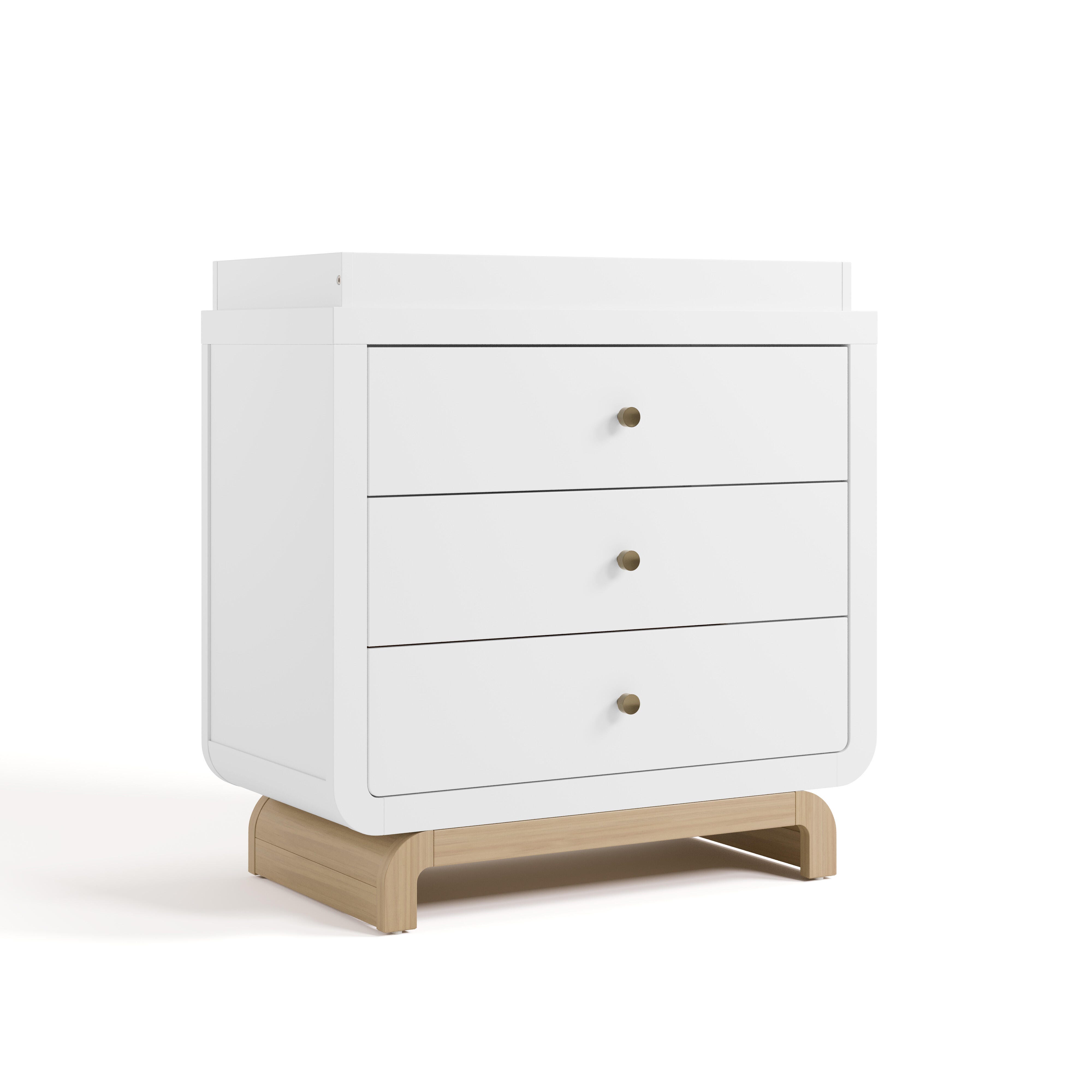 Storkcraft Santorini 3 Drawer Chest with Removable Changing Topper, White/Driftwood, large