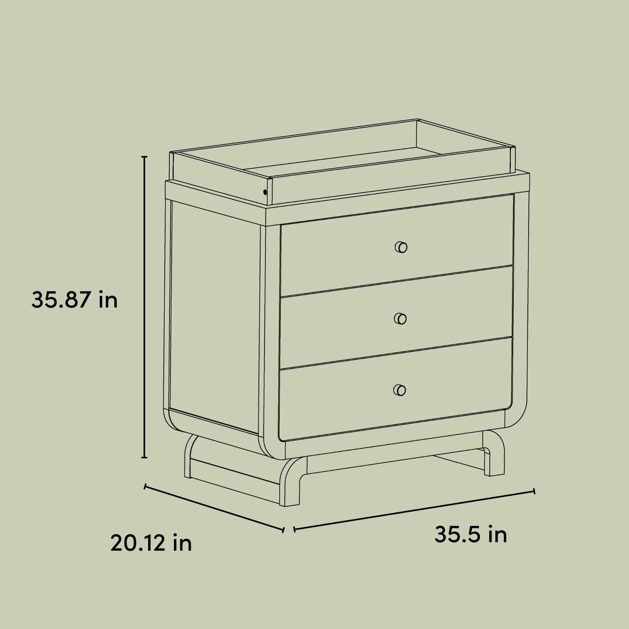 Storkcraft Santorini 3 Drawer Chest with Removable Changing Topper, Driftwood, large