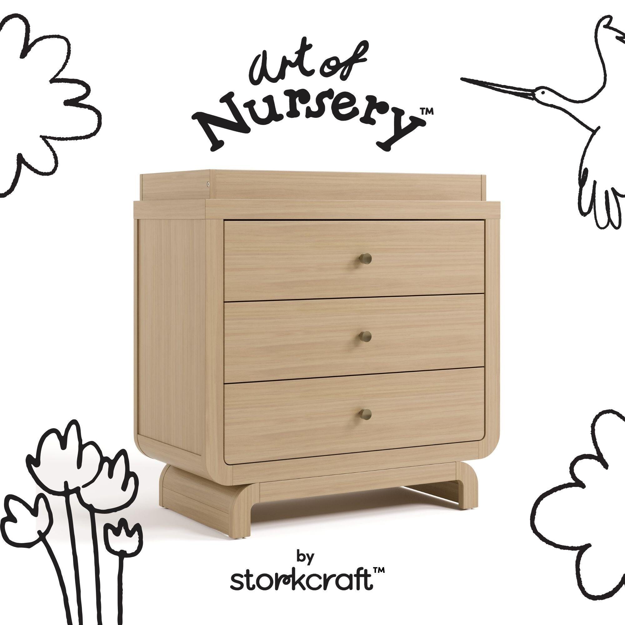 Storkcraft Santorini 3 Drawer Chest with Removable Changing Topper, Driftwood, large