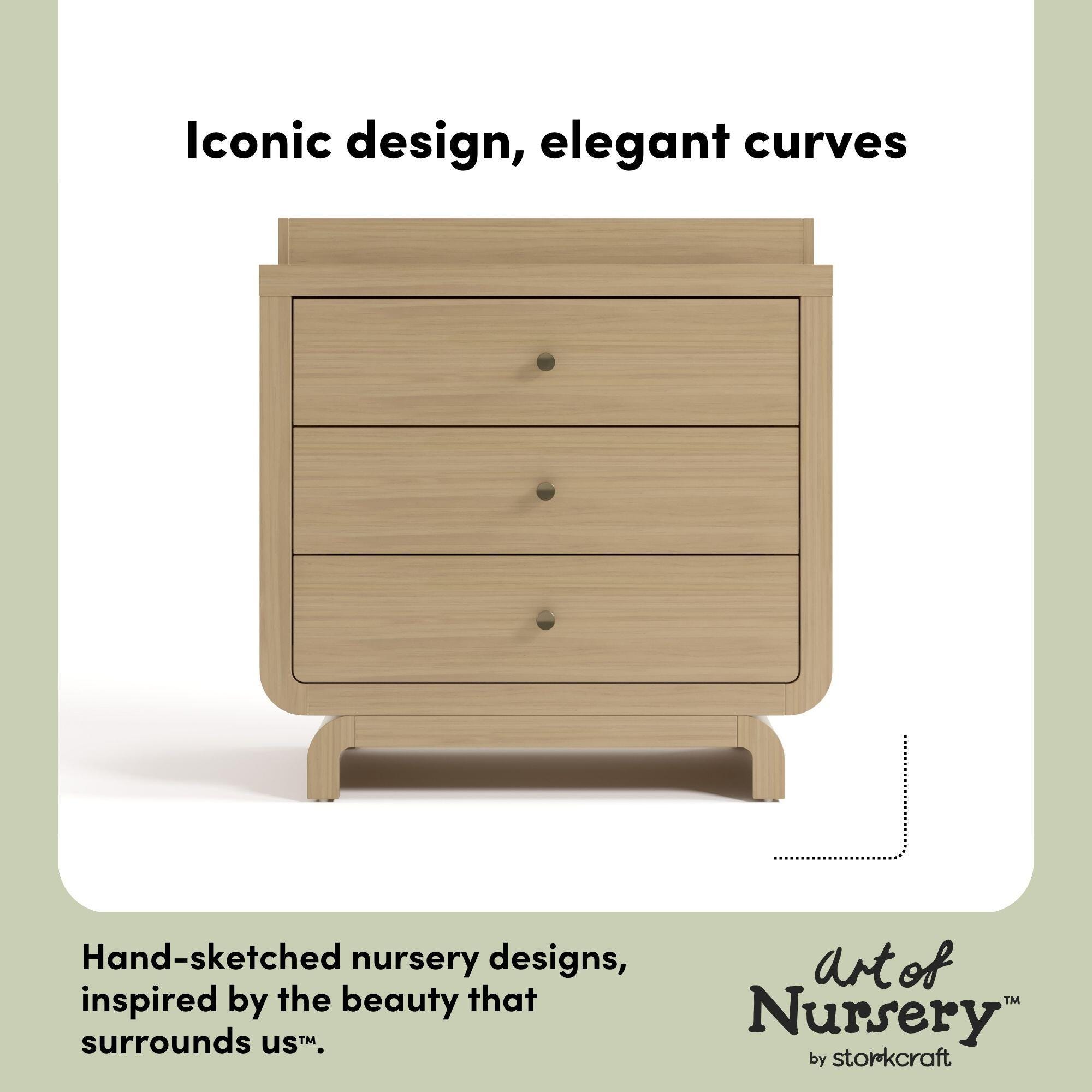 Storkcraft Santorini 3 Drawer Chest with Removable Changing Topper, Driftwood, large