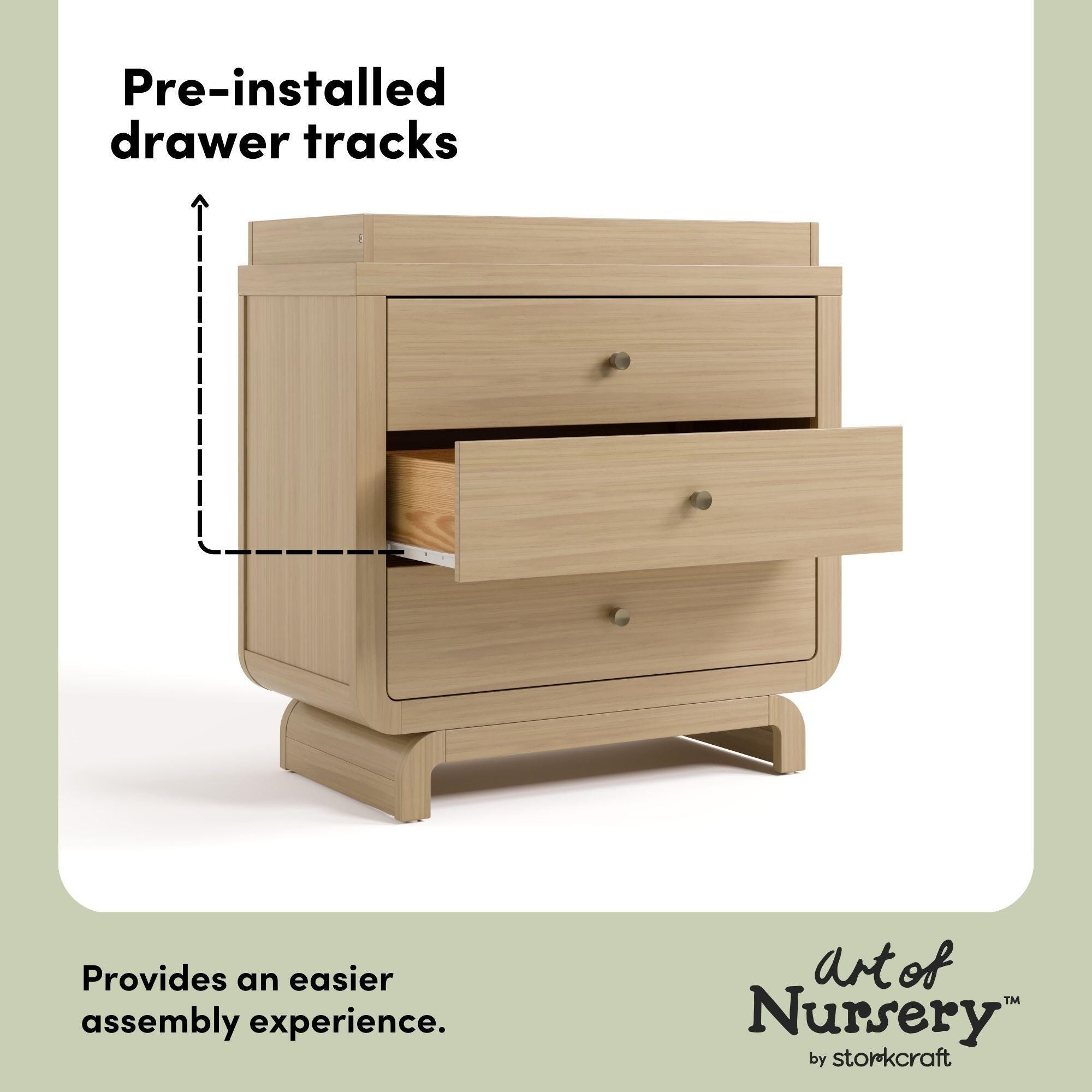 Storkcraft Santorini 3 Drawer Chest with Removable Changing Topper, Driftwood, large