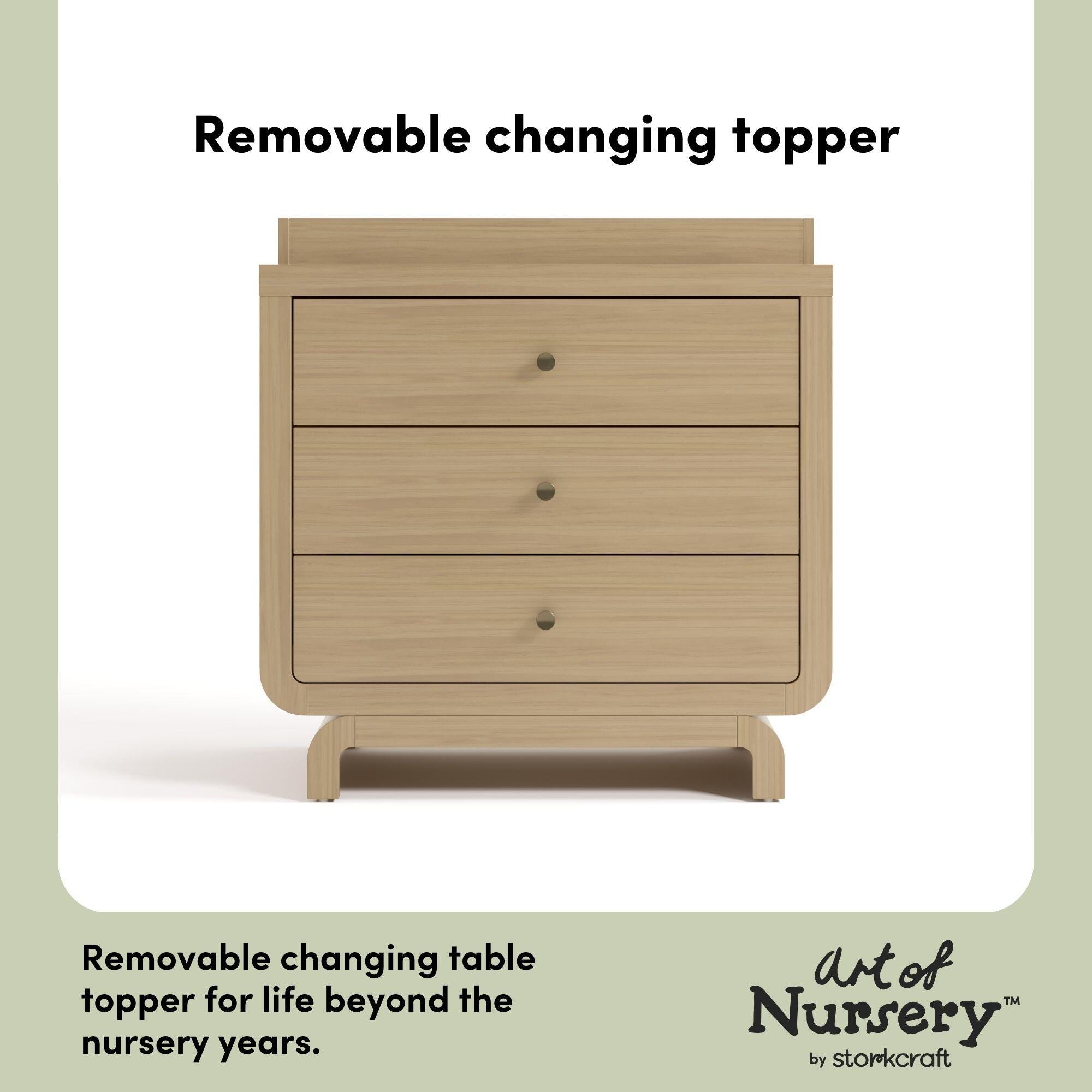 Storkcraft Santorini 3 Drawer Chest with Removable Changing Topper, Driftwood, large