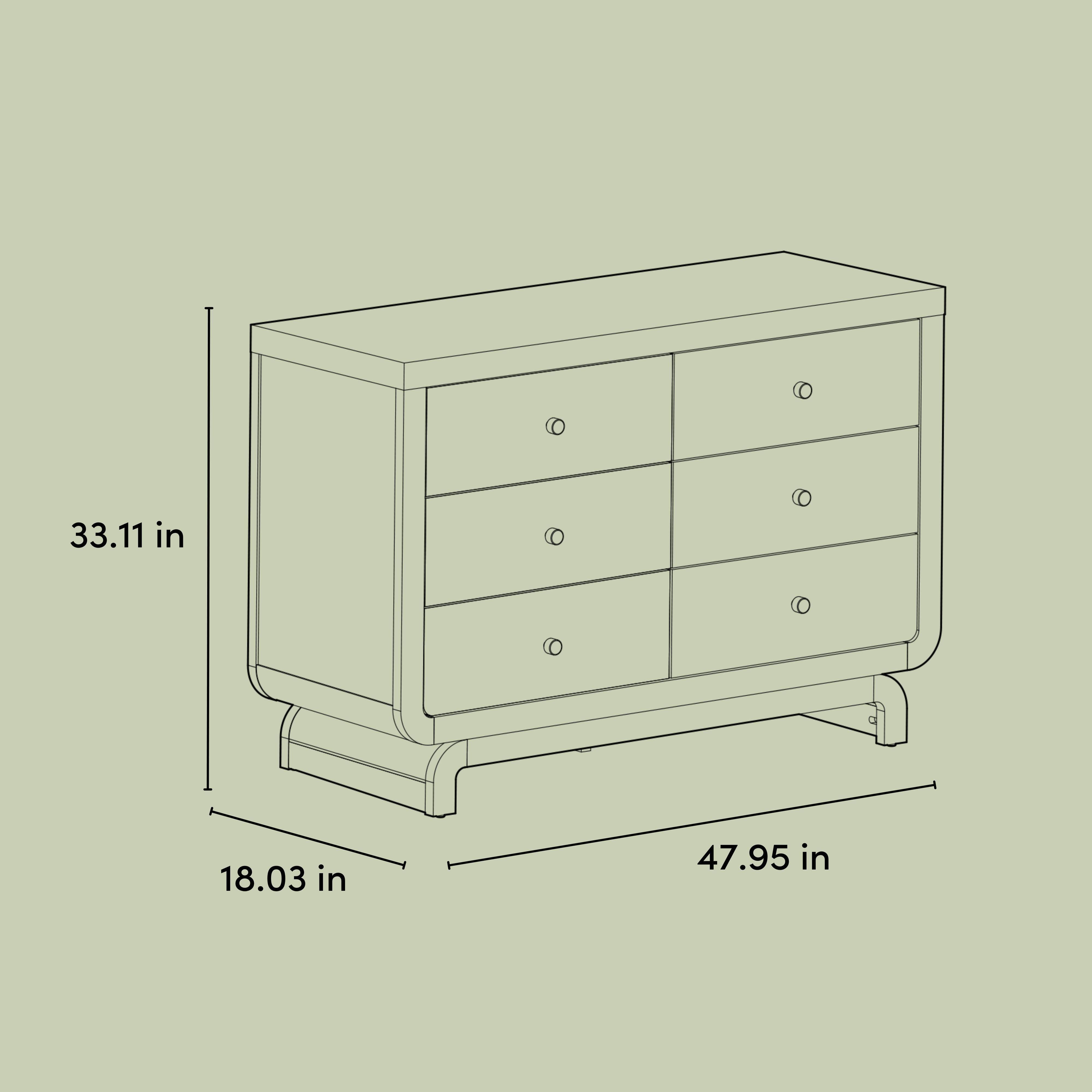 Storkcraft Santorini 6 Drawer Double Dresser, Hazelnut, large