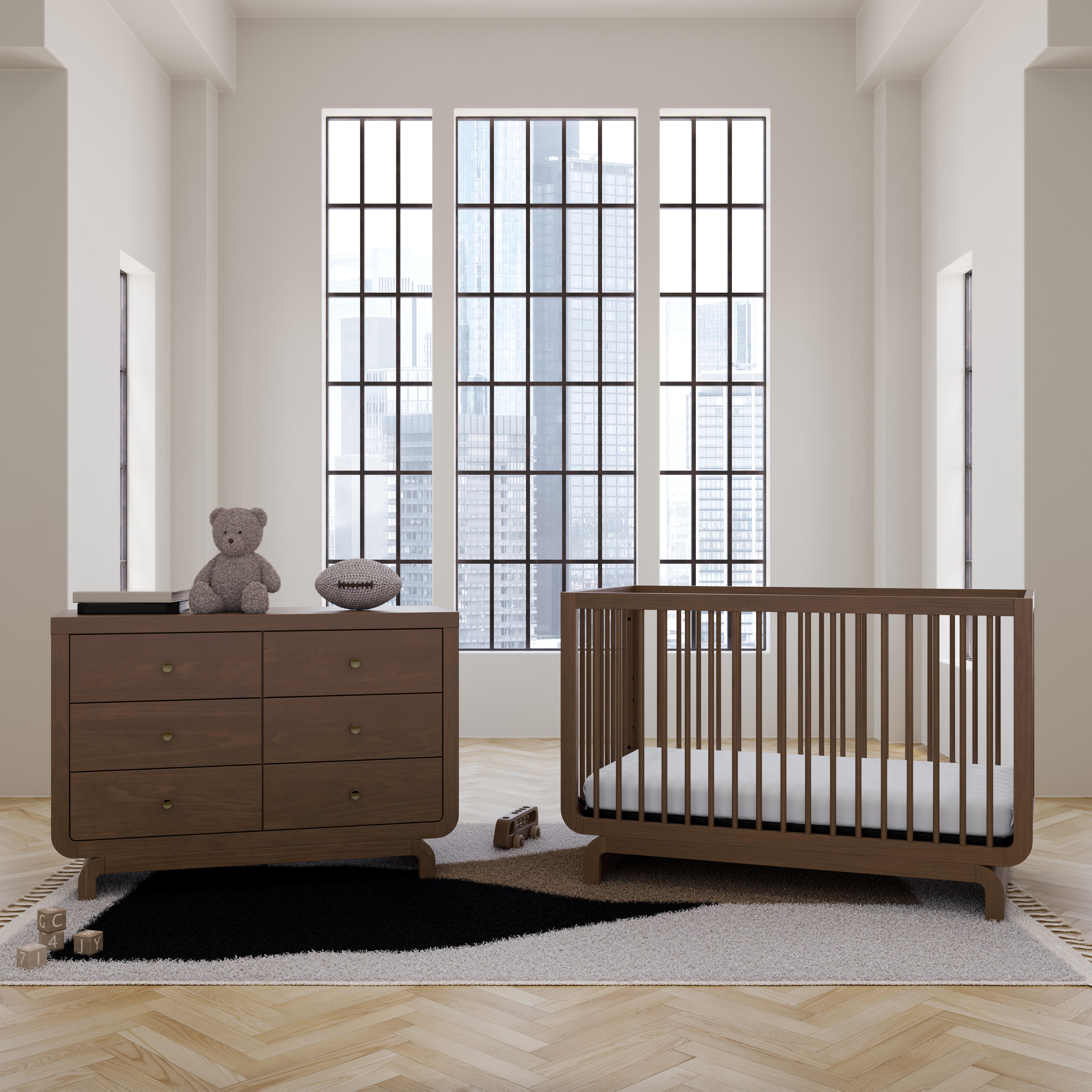 Storkcraft Santorini 6 Drawer Double Dresser, Hazelnut, large