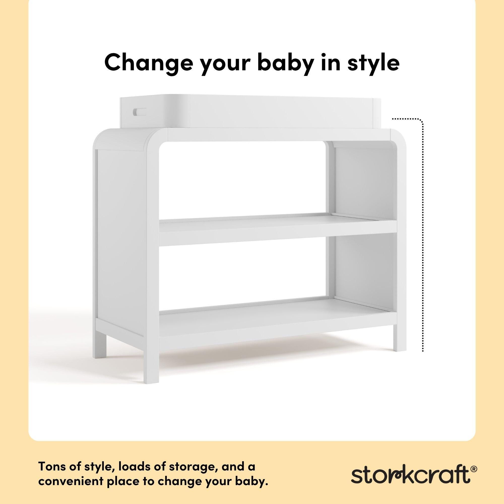 Storkcraft Santos Changing Table, White, large