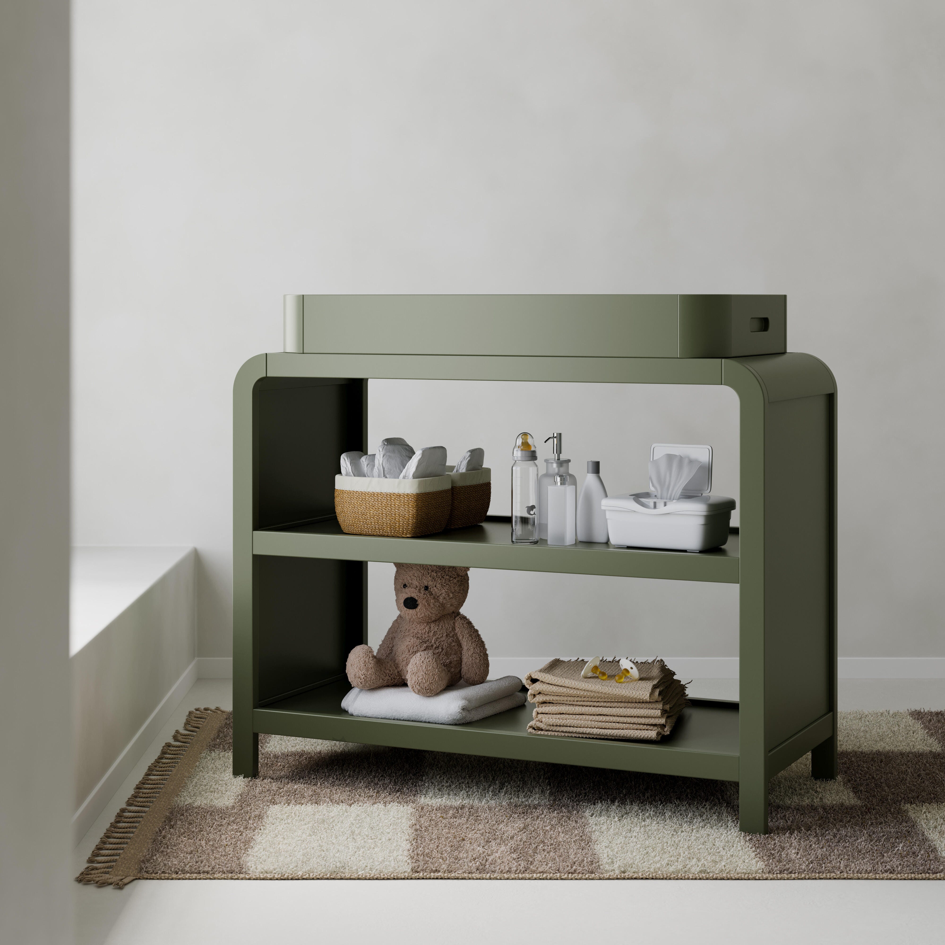 Storkcraft Santos Changing Table, Olive, rollover