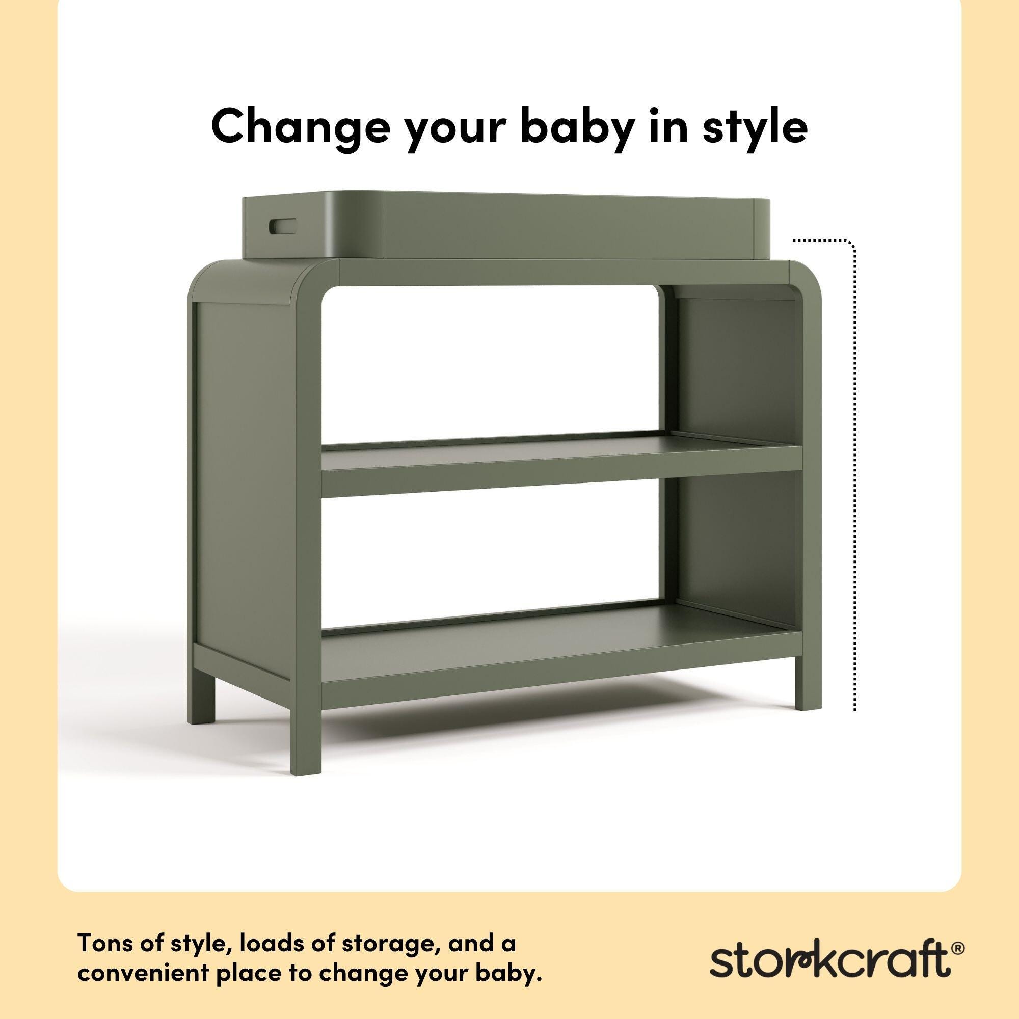 Storkcraft Santos Changing Table, Olive, large