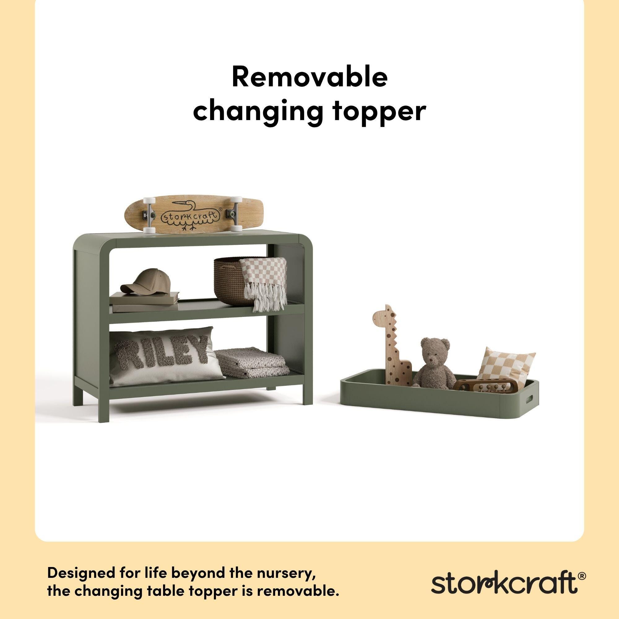 Storkcraft Santos Changing Table, Olive, large