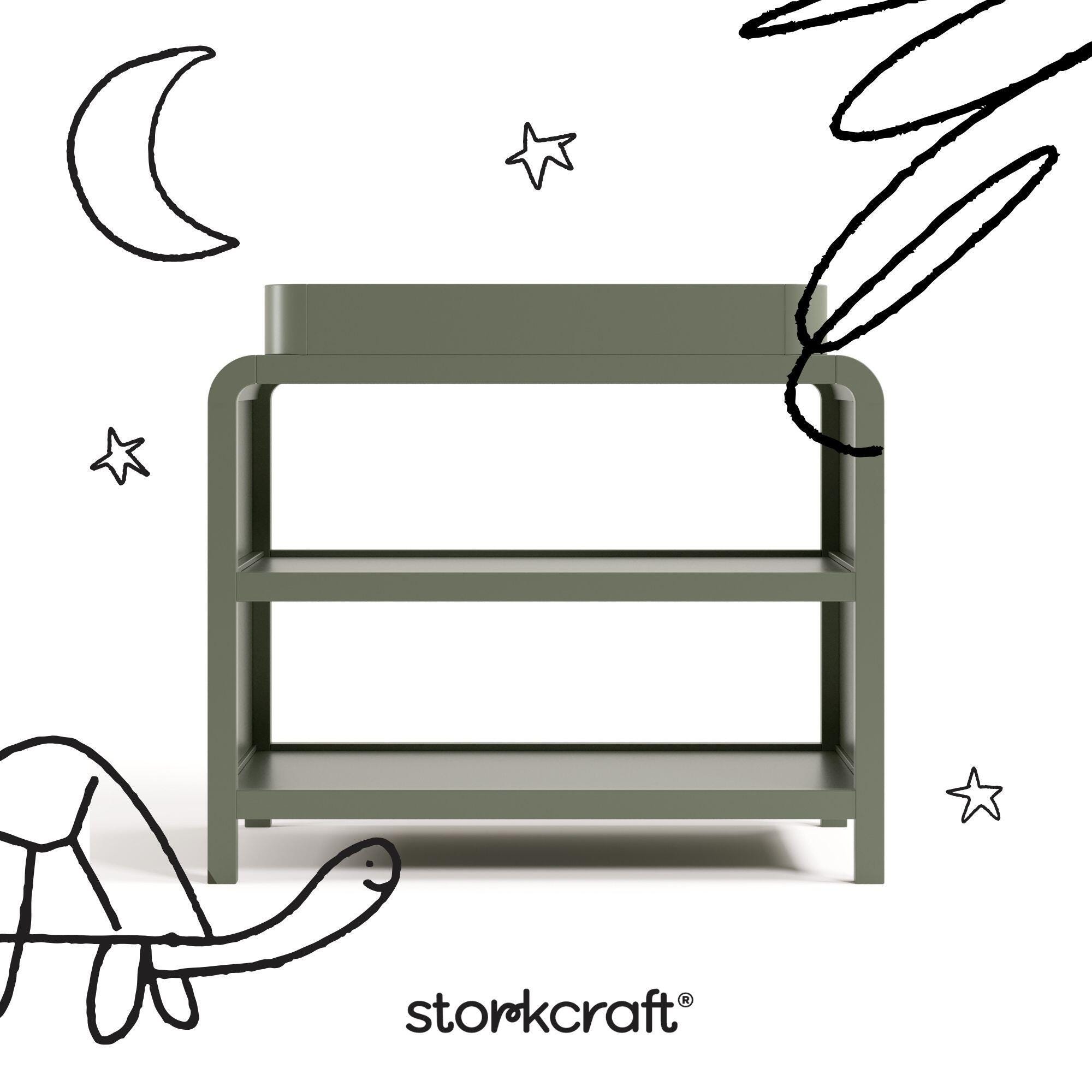 Storkcraft Santos Changing Table, Olive, large
