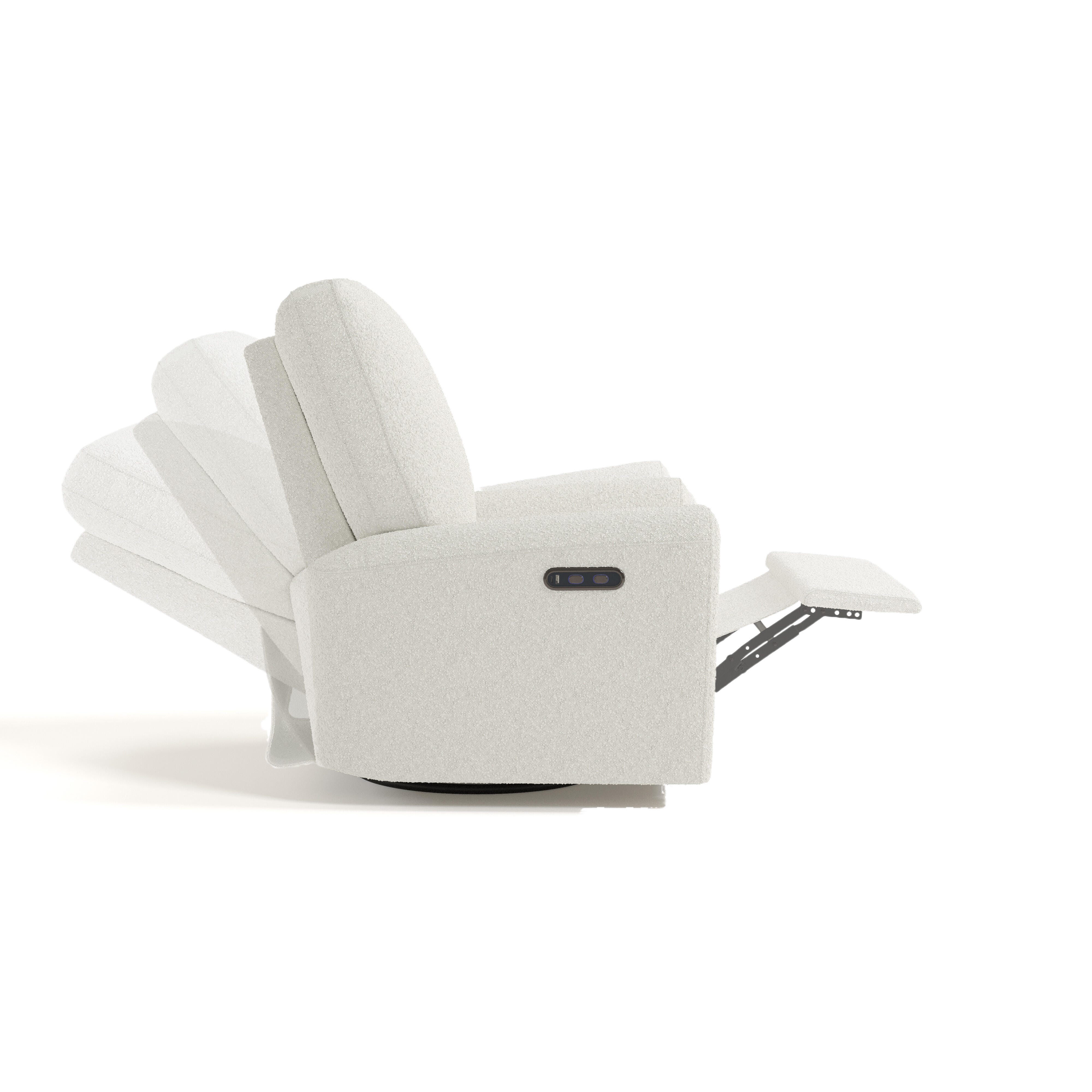 Storkcraft Sorrento Power Swivel Glider Recliner, Ivory, large