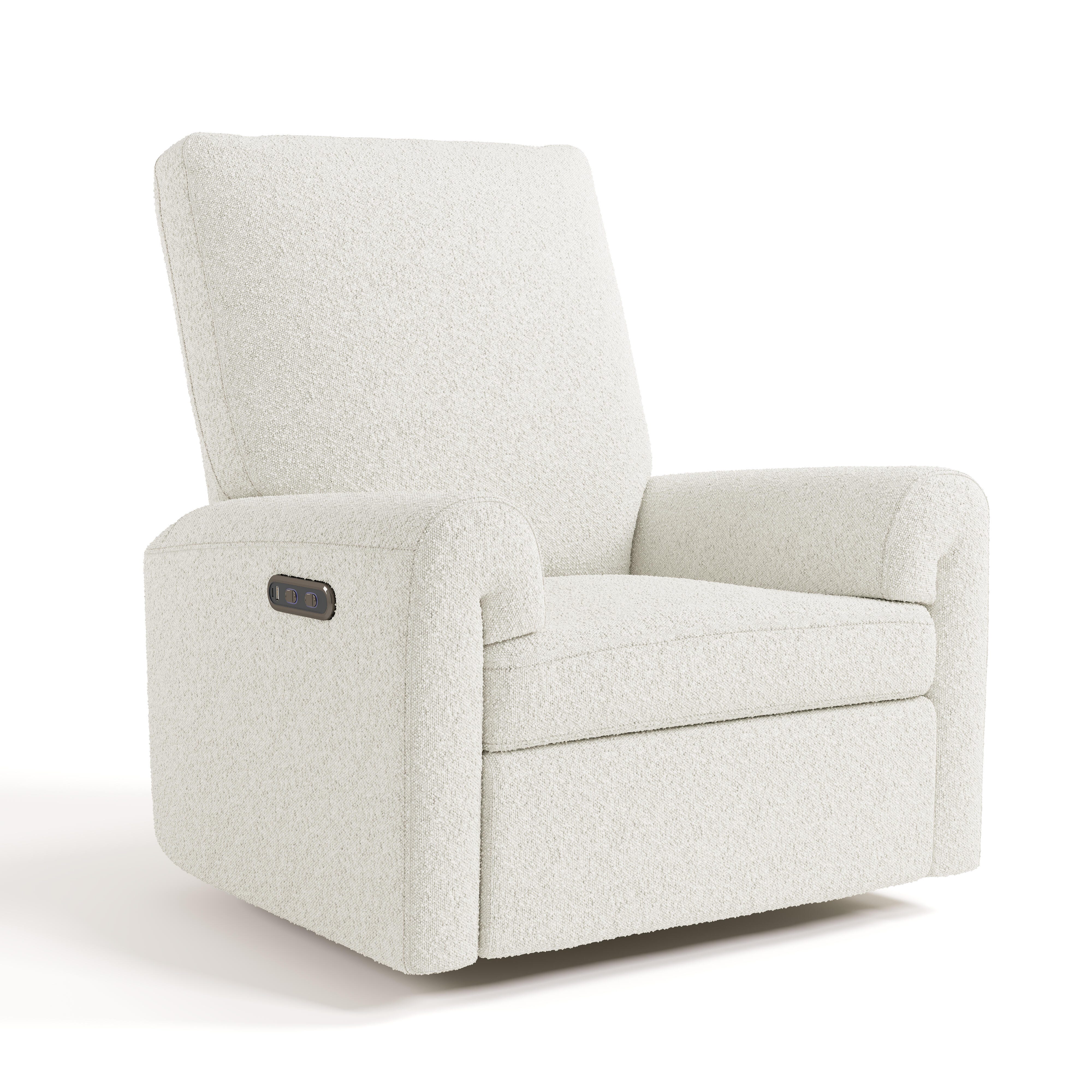 Storkcraft Sorrento Power Swivel Glider Recliner, Ivory, large