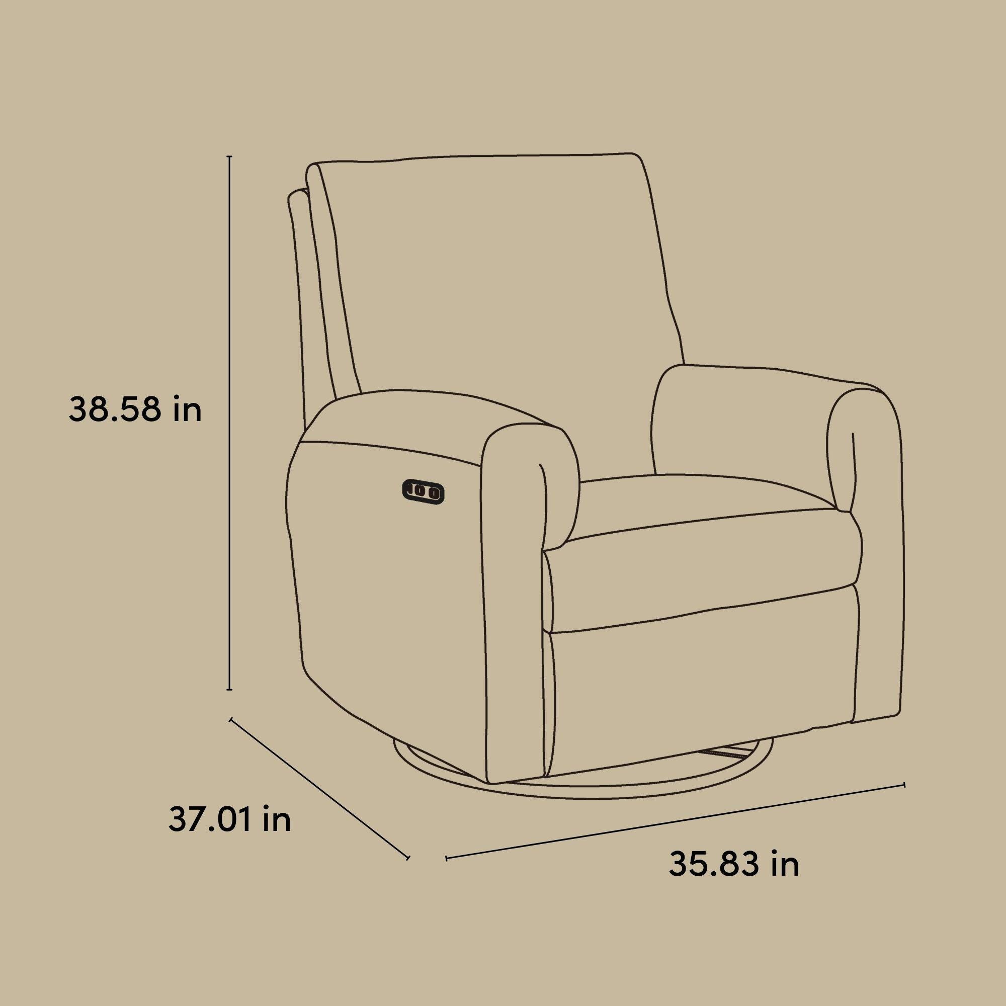 Storkcraft Sorrento Power Swivel Glider Recliner, Ivory, large