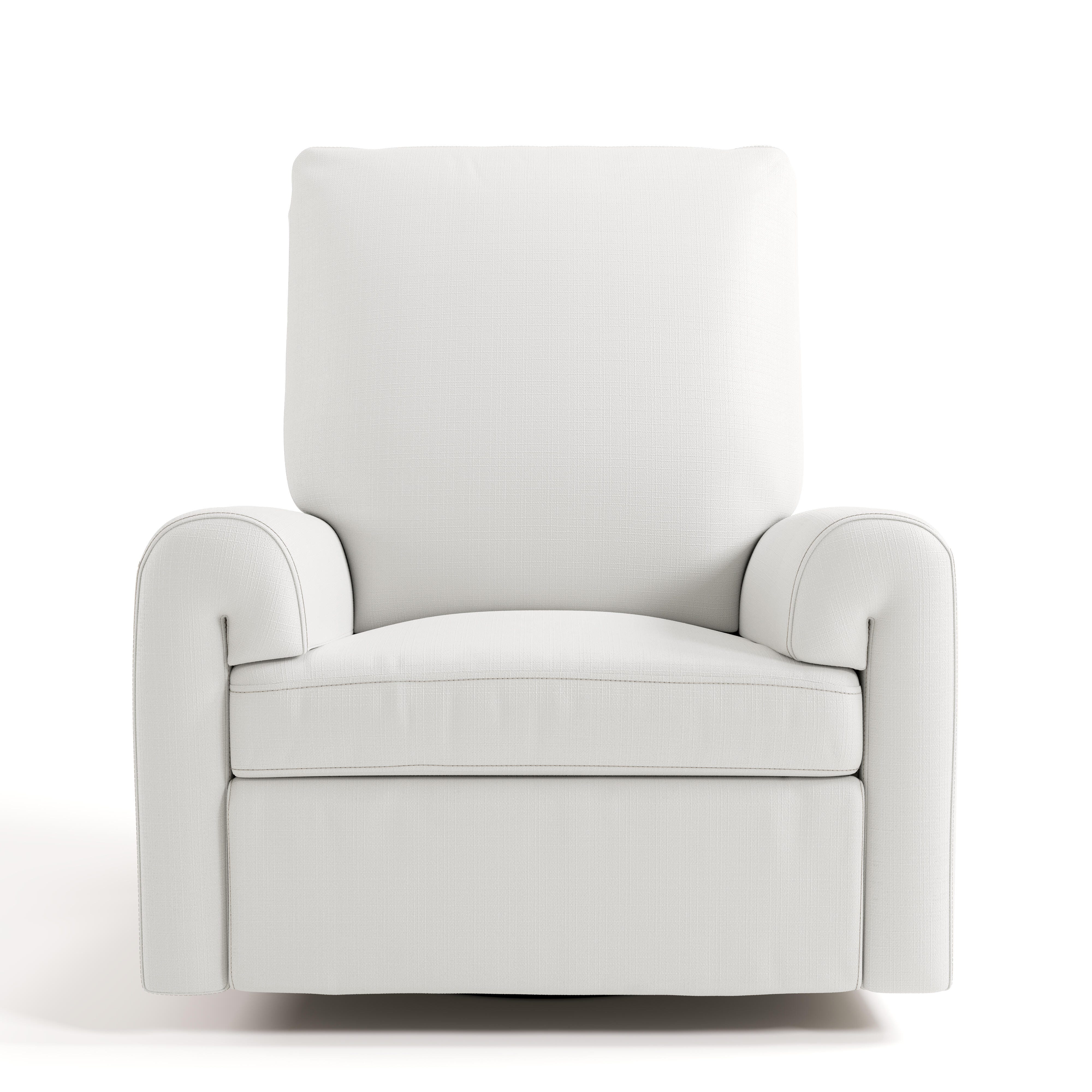 Storkcraft Sorrento Power Swivel Glider Recliner, White, large