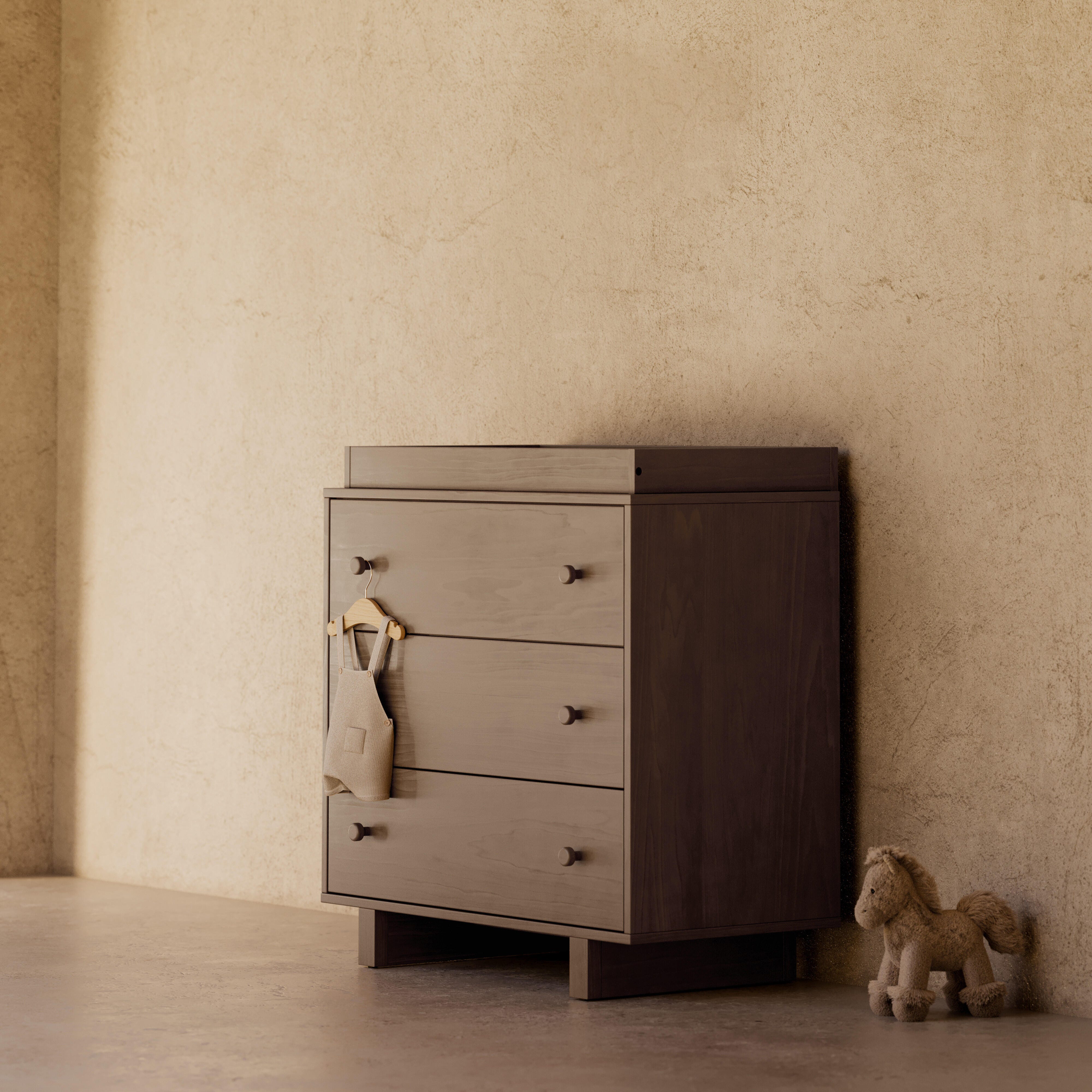 Storkcraft Texas 3 Drawer Chest with Removable Changing Topper, Hazelnut, large