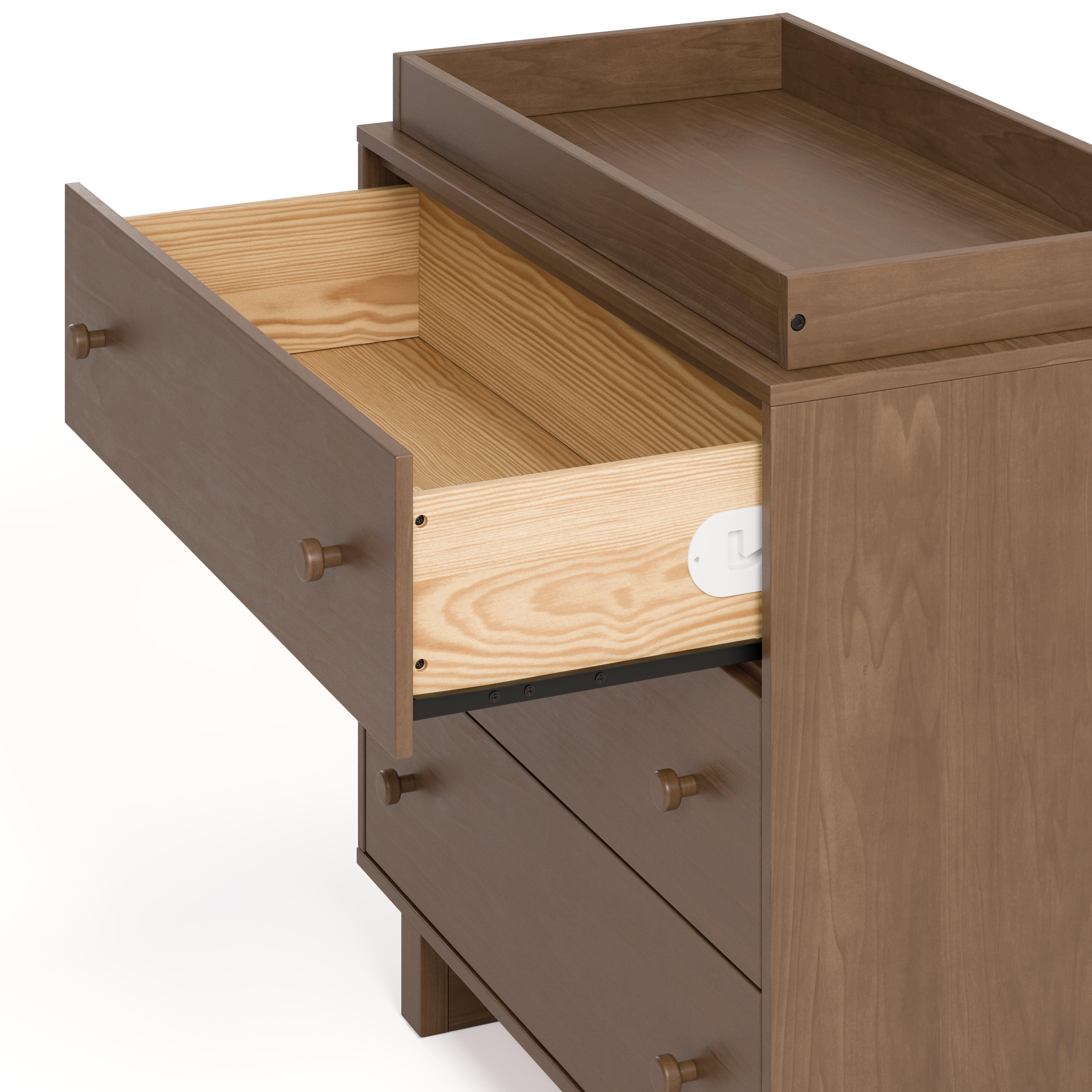 Storkcraft Texas 3 Drawer Chest with Removable Changing Topper, Hazelnut, large