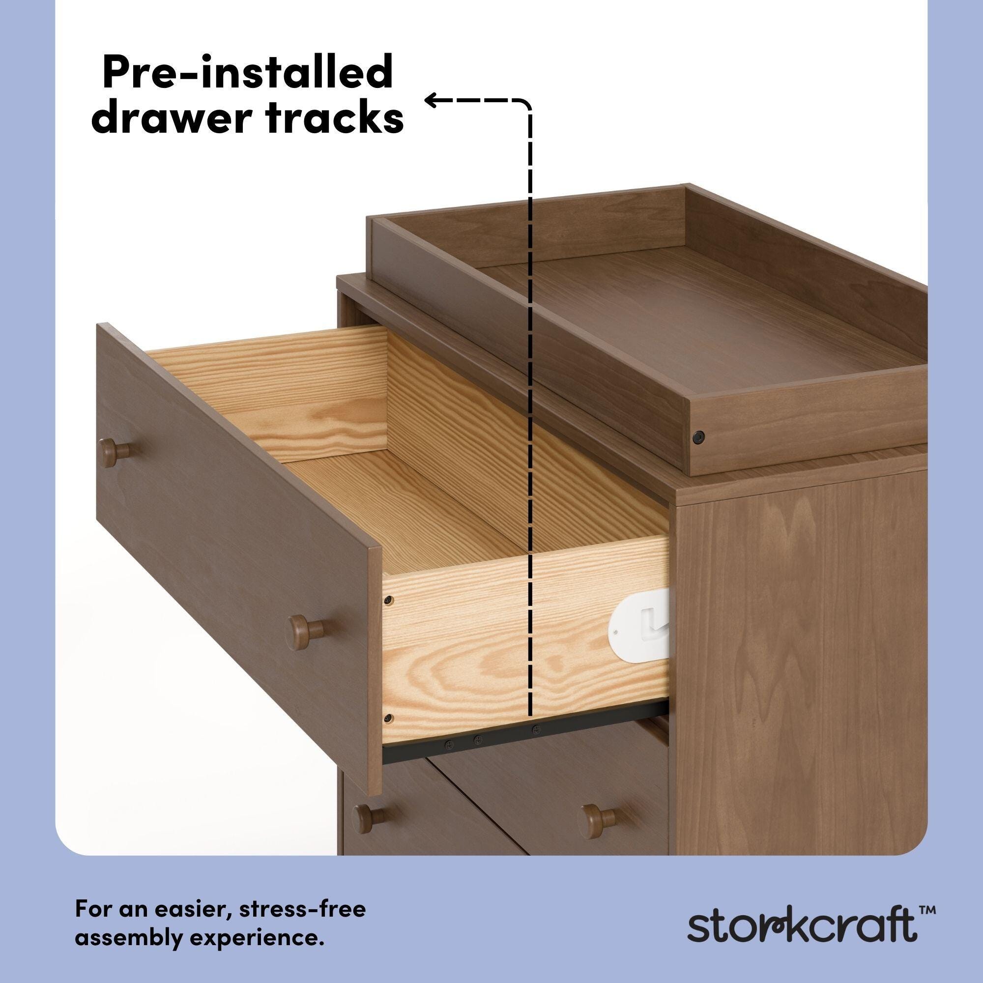 Storkcraft Texas 3 Drawer Chest with Removable Changing Topper, Hazelnut, large