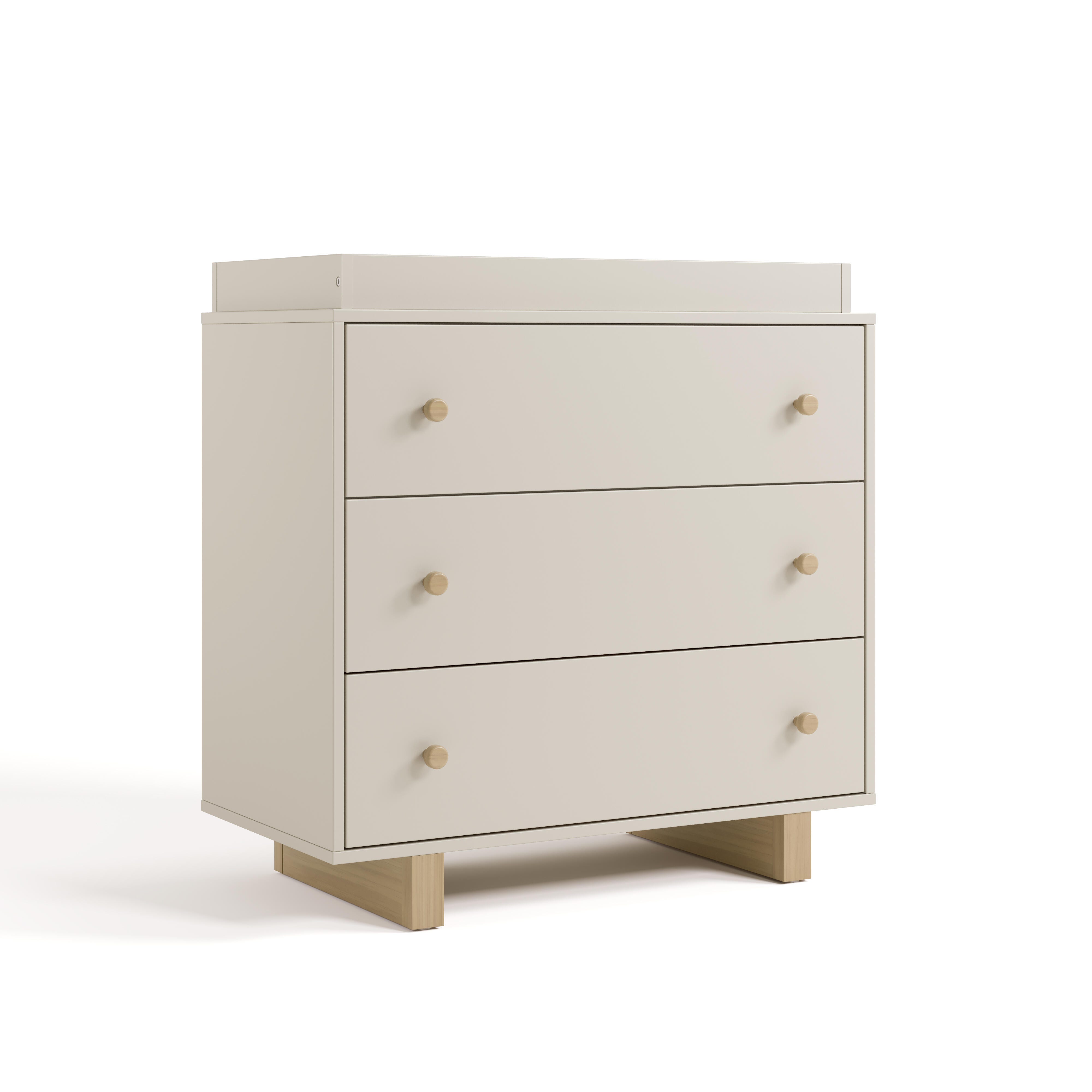 Storkcraft Texas 3 Drawer Chest with Removable Changing Topper, Frosted Oat/Driftwood, large