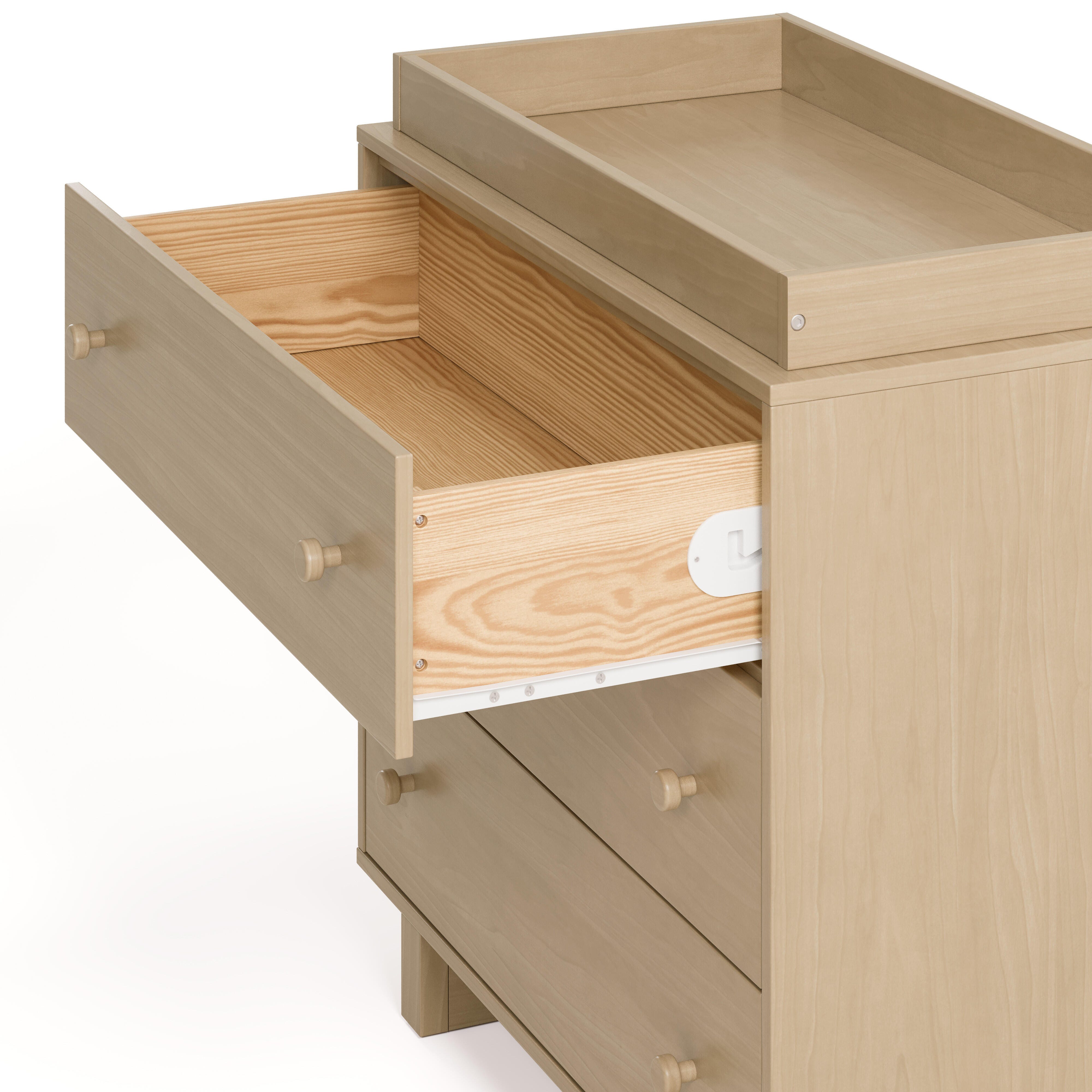 Storkcraft Texas 3 Drawer Chest with Removable Changing Topper, Driftwood, large