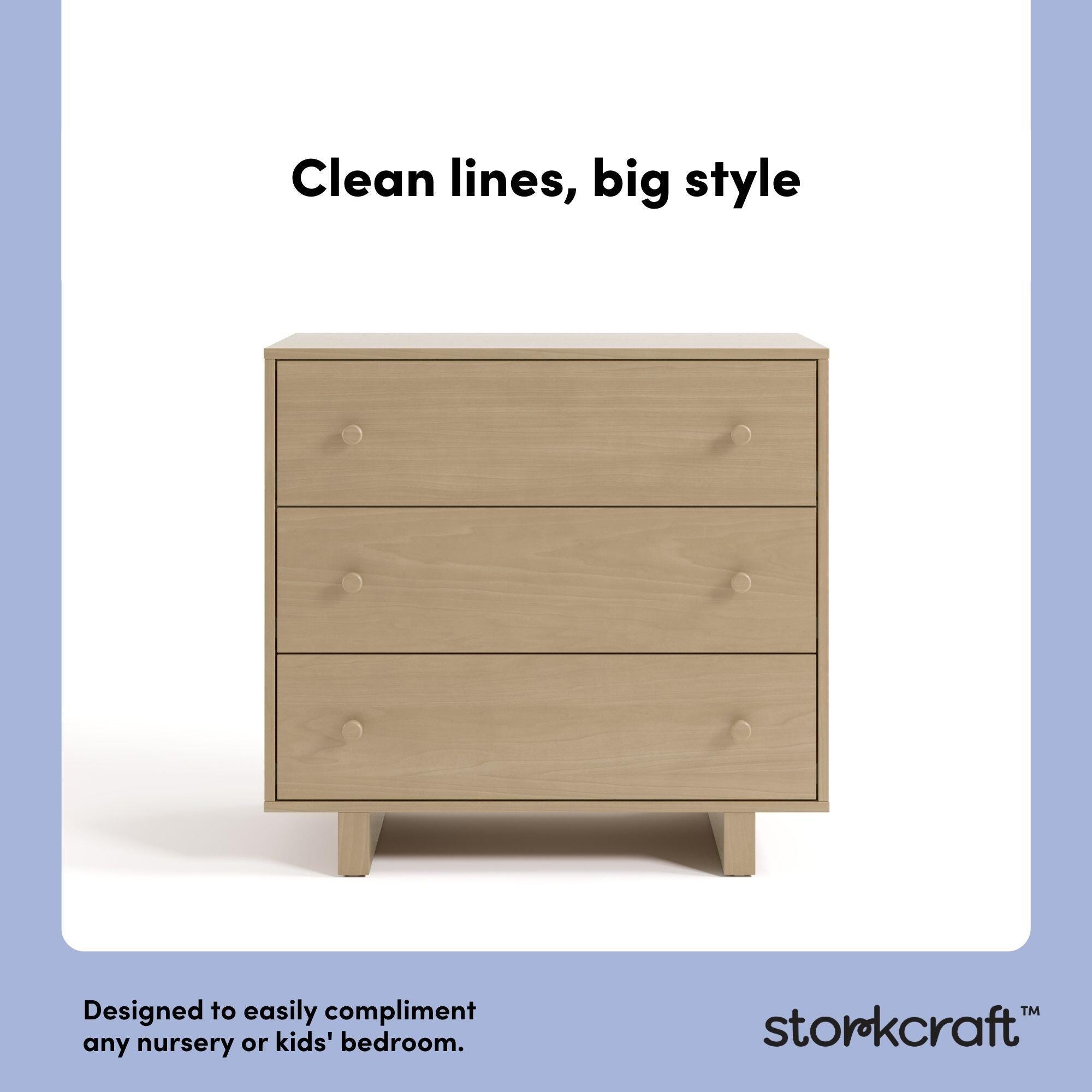 Storkcraft Texas 3 Drawer Chest with Removable Changing Topper, Driftwood, large
