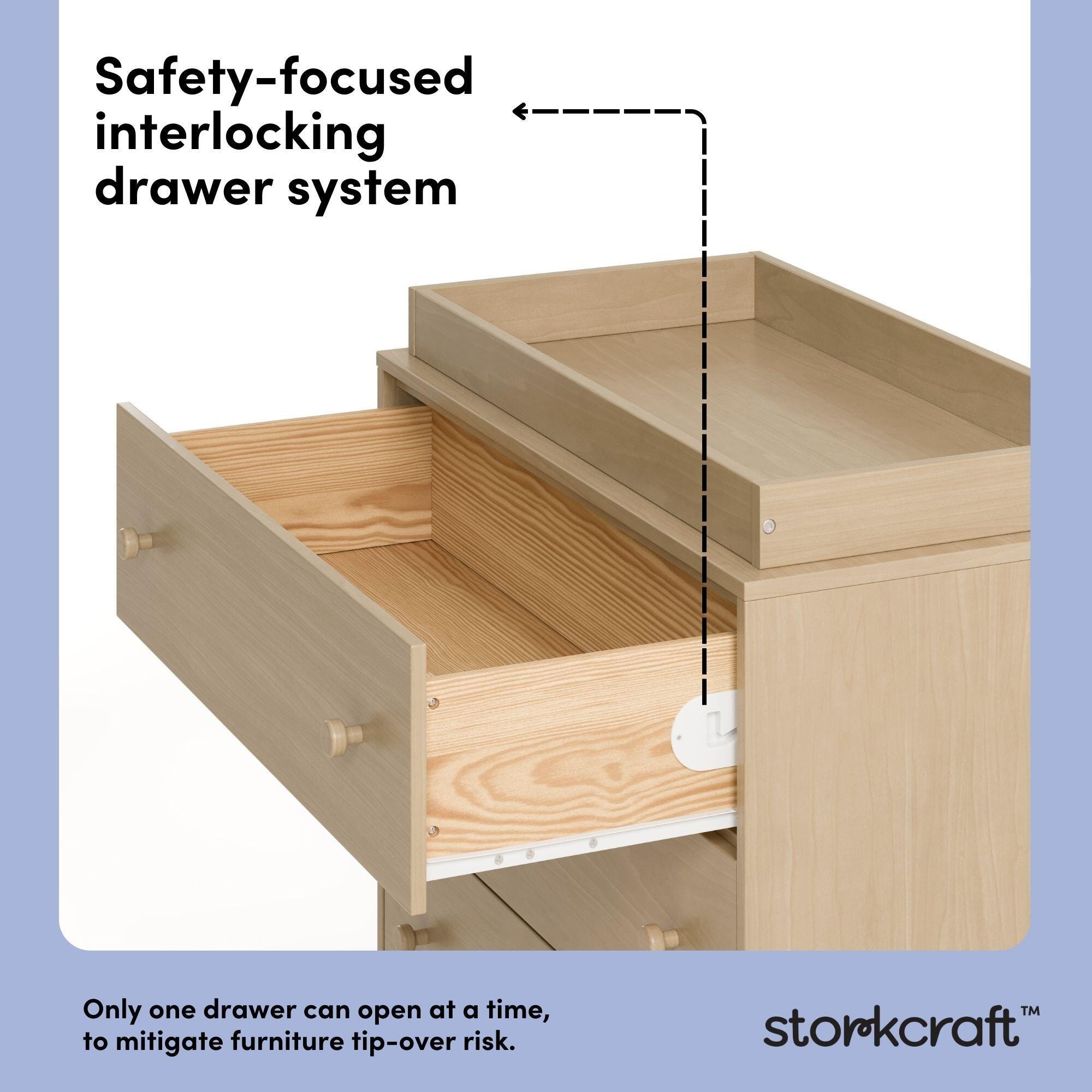Storkcraft Texas 3 Drawer Chest with Removable Changing Topper, Driftwood, large