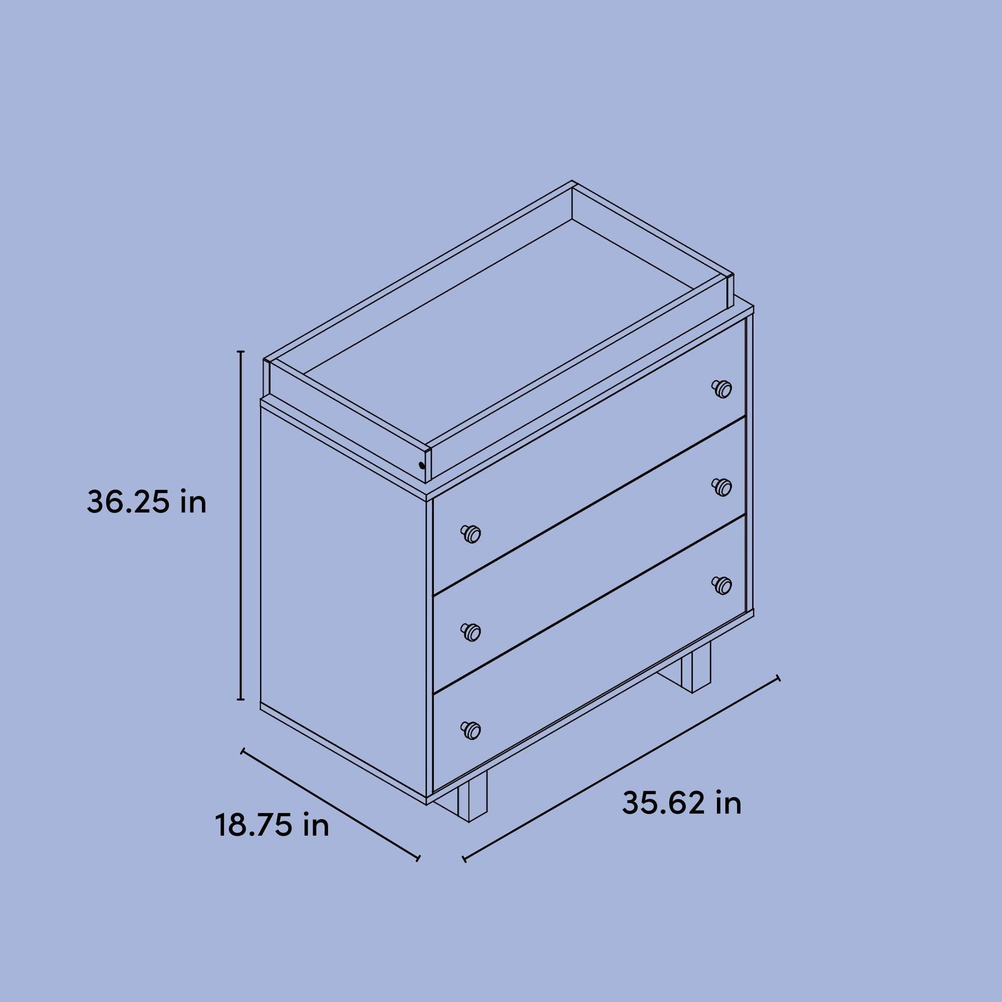 Storkcraft Texas 3 Drawer Chest with Removable Changing Topper, Driftwood, large