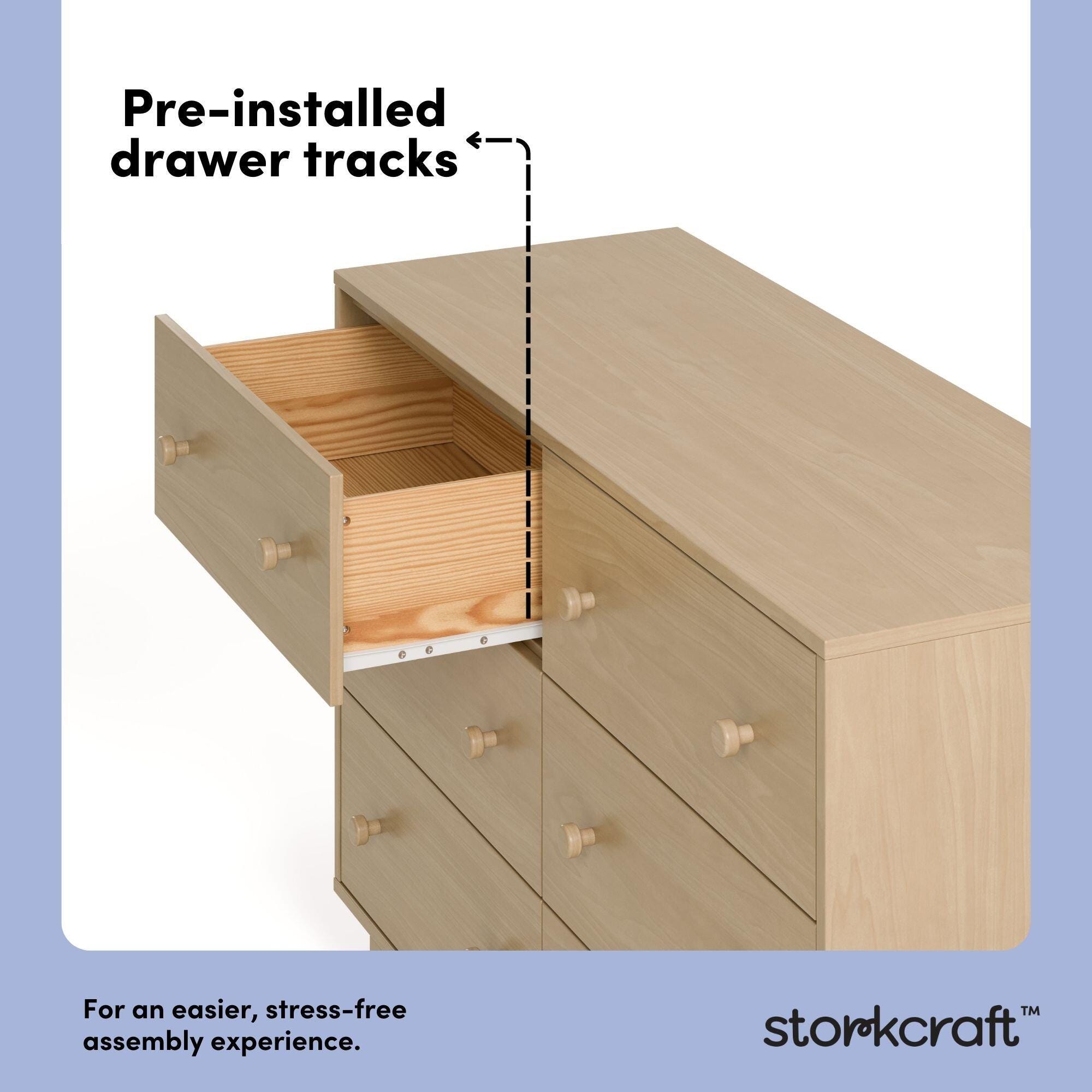 Storkcraft Texas 6 Drawer Double Dresser, Driftwood, large
