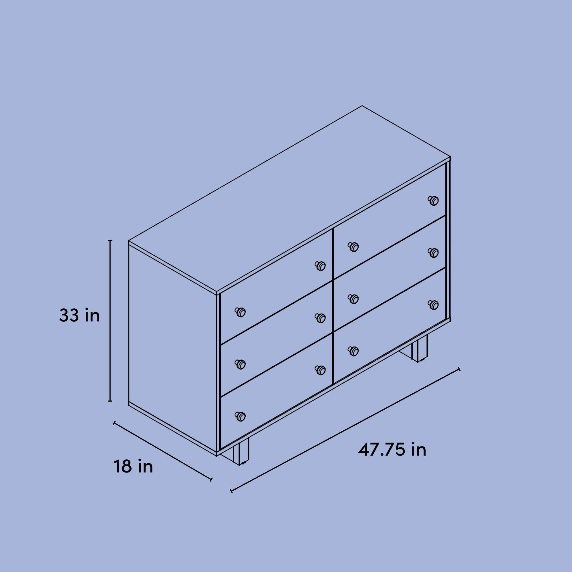 Storkcraft Texas 6 Drawer Double Dresser, Driftwood, large