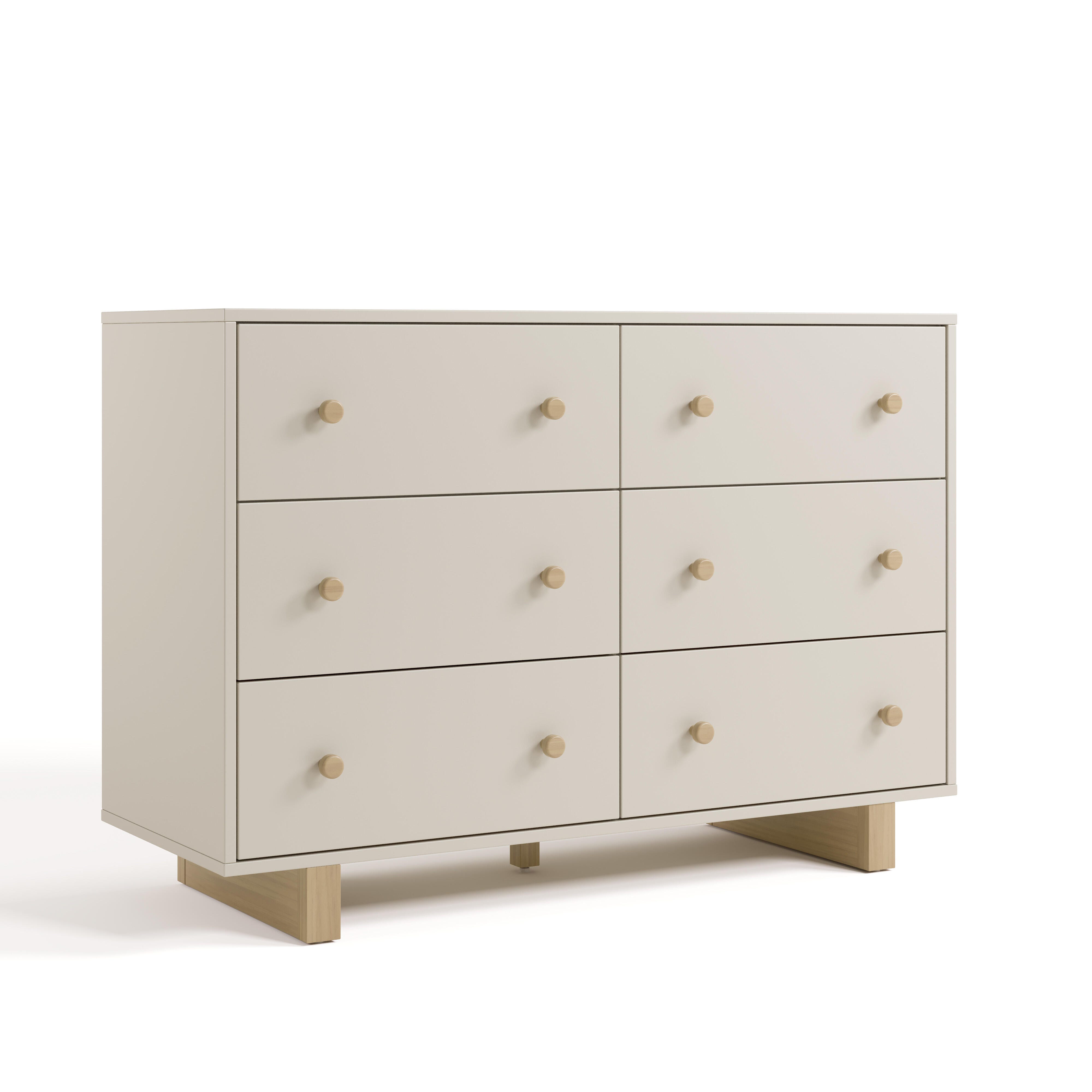 Storkcraft Texas 6 Drawer Double Dresser, Frosted Oat/Driftwood, large