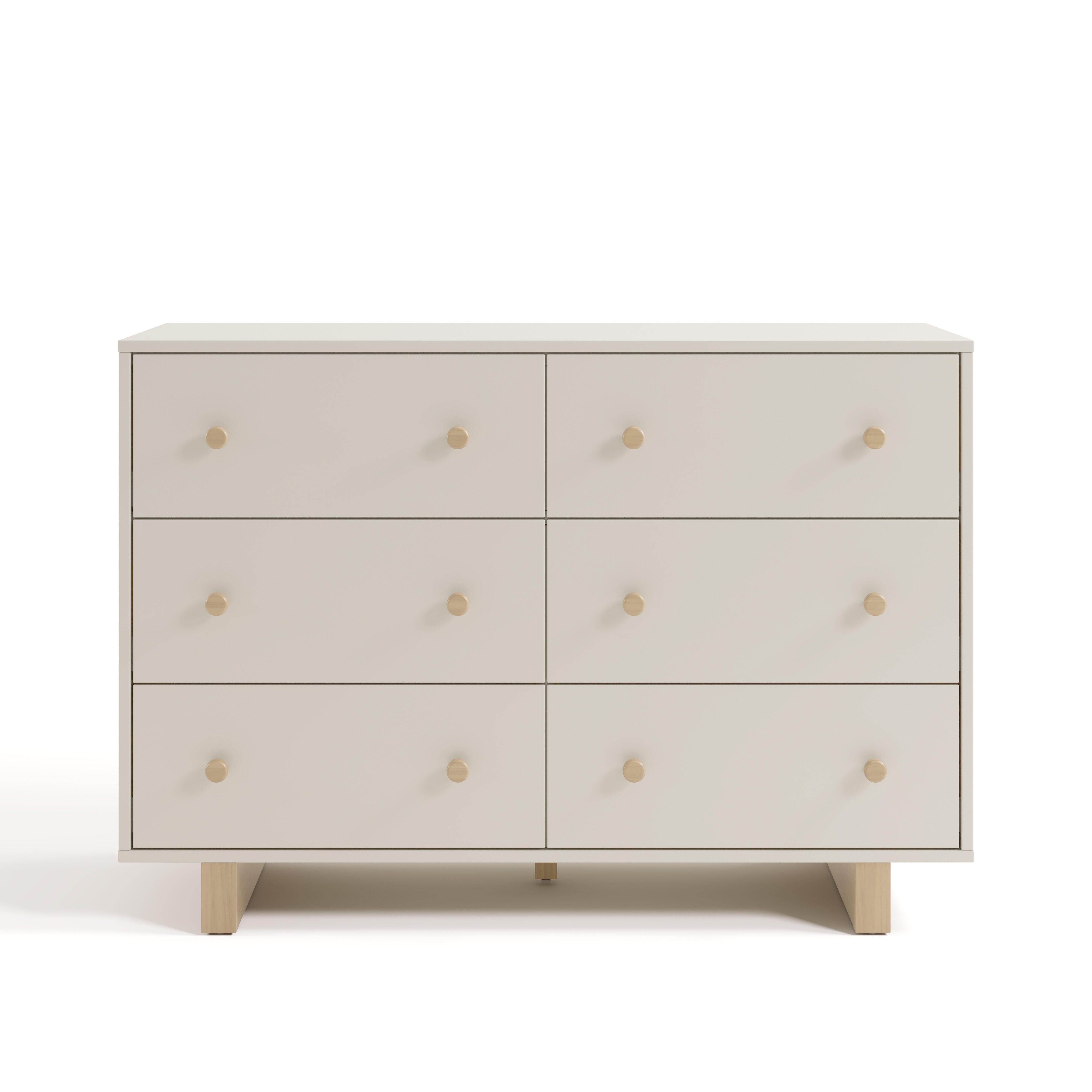 Storkcraft Texas 6 Drawer Double Dresser, Frosted Oat/Driftwood, large