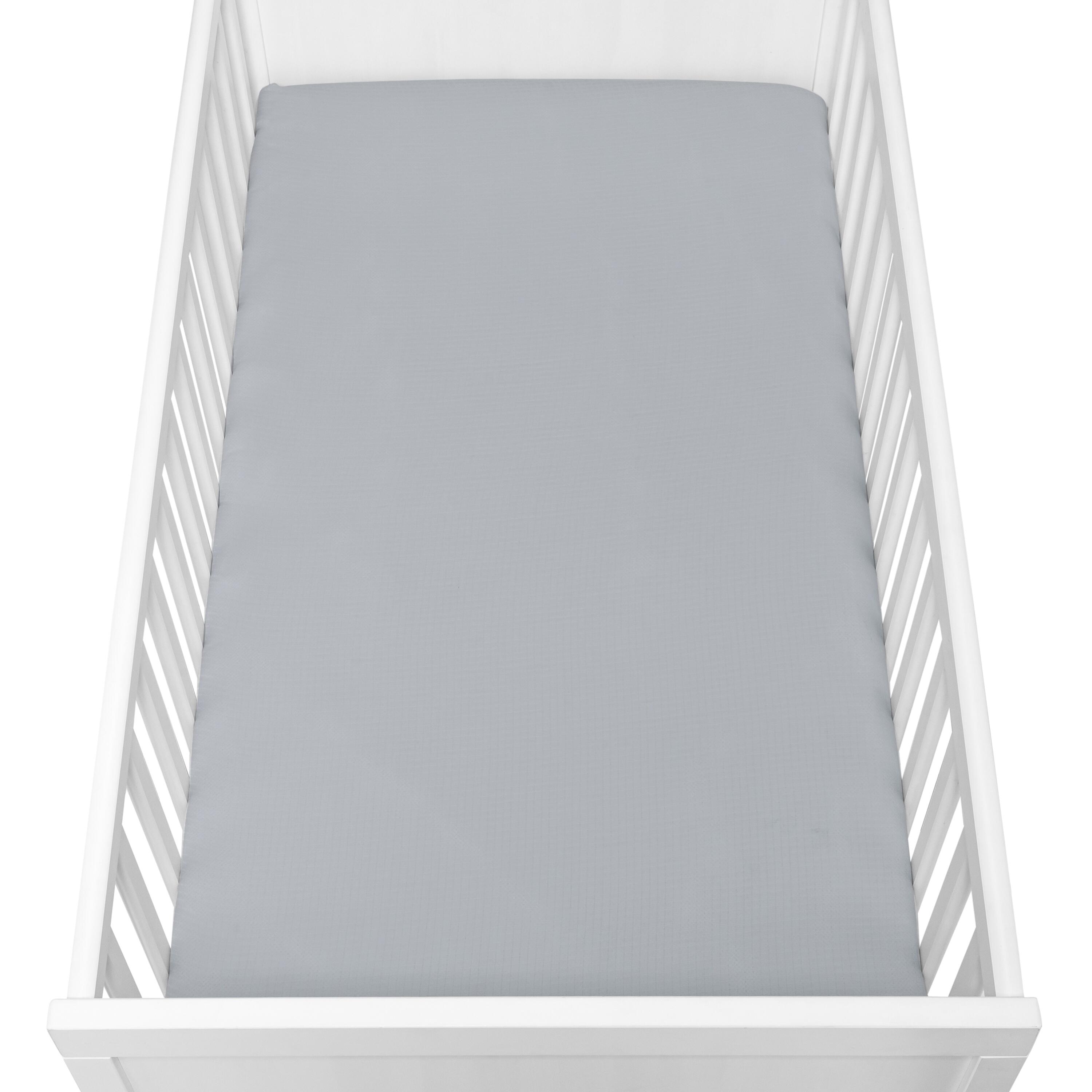 Newton Baby Solid Crib Sheets (Set of 2), Gray, large