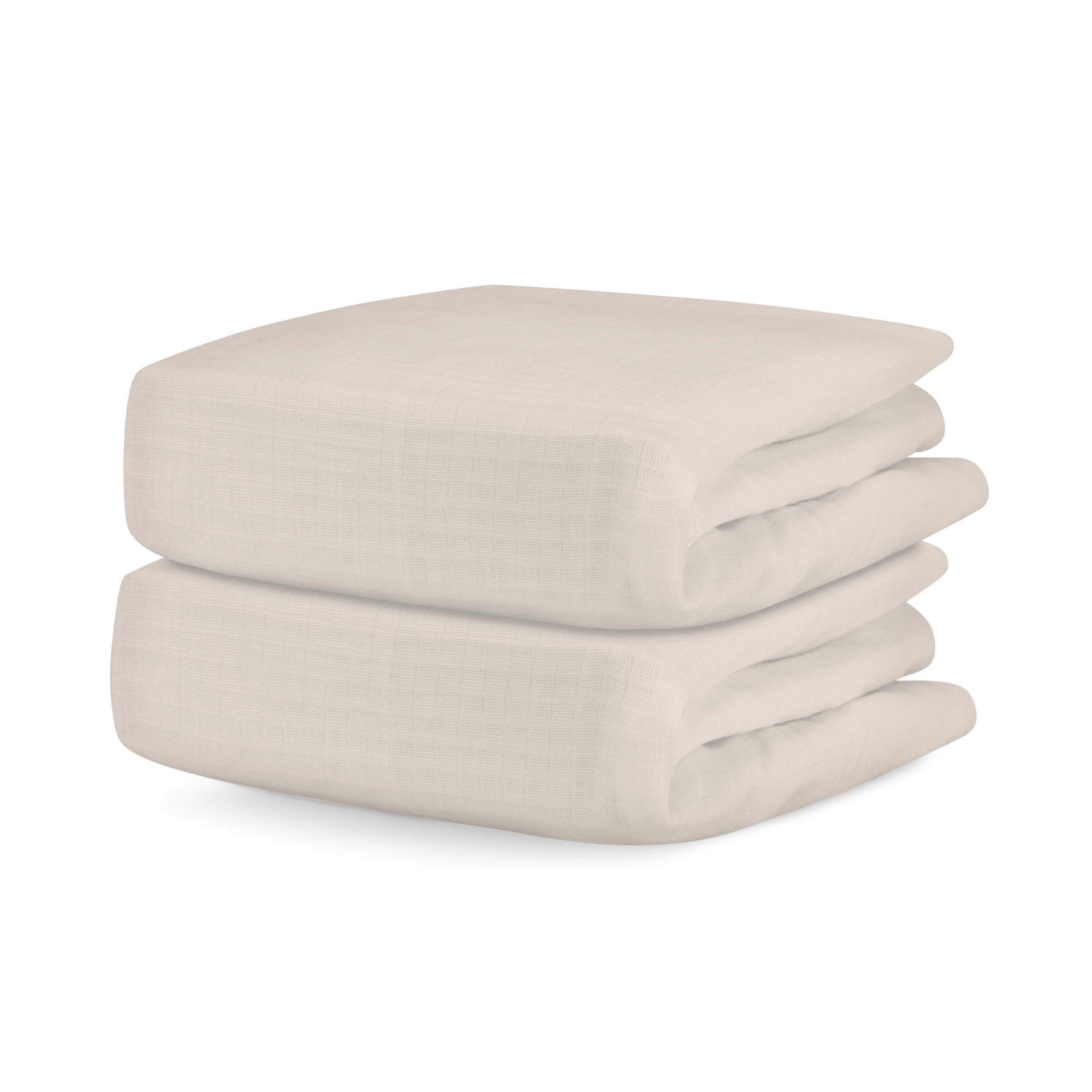 Newton Baby Solid Mini Crib Sheets (Set of 2), Beige, large