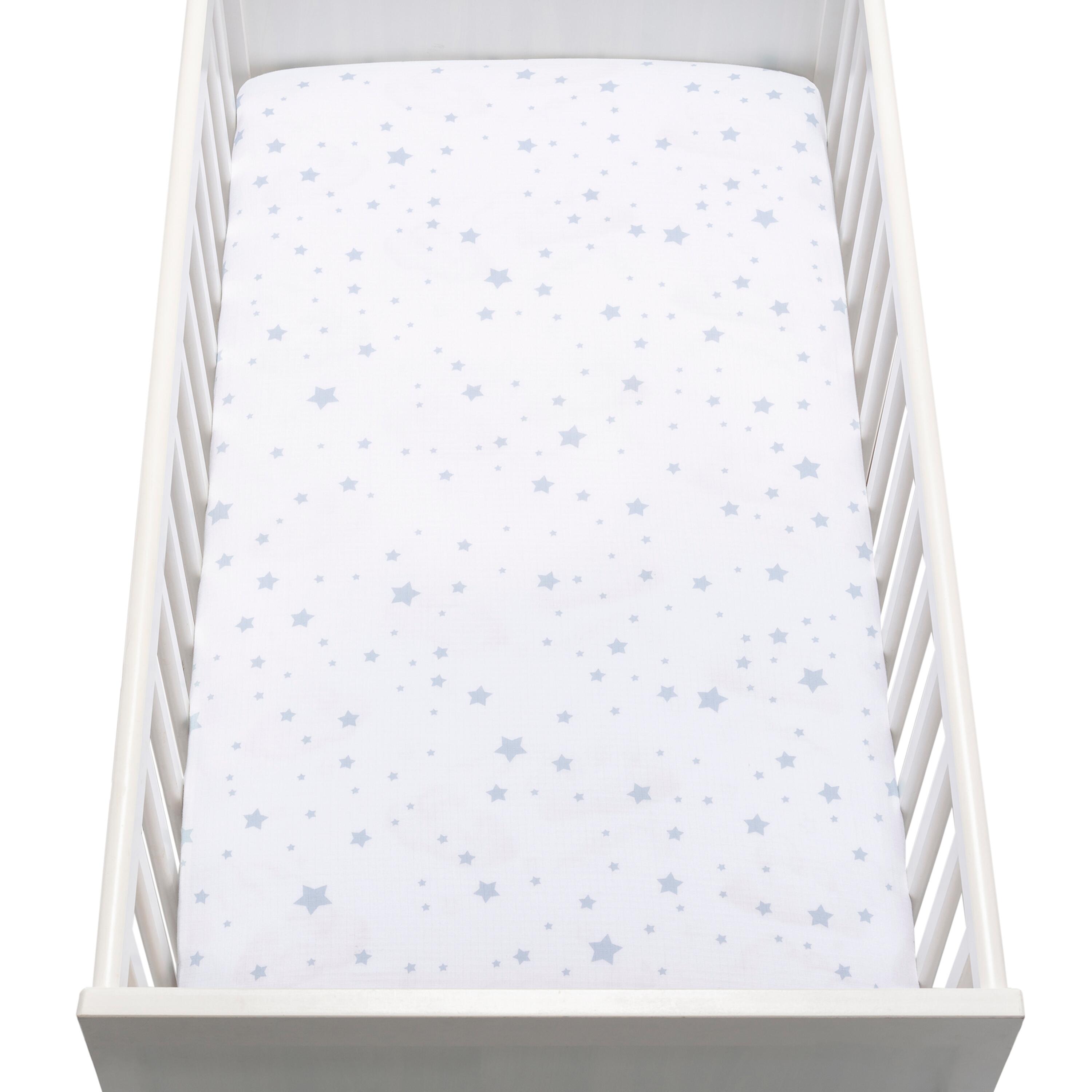 Newton Baby Starry Crib Sheets (Set of 2), Blue/White, large