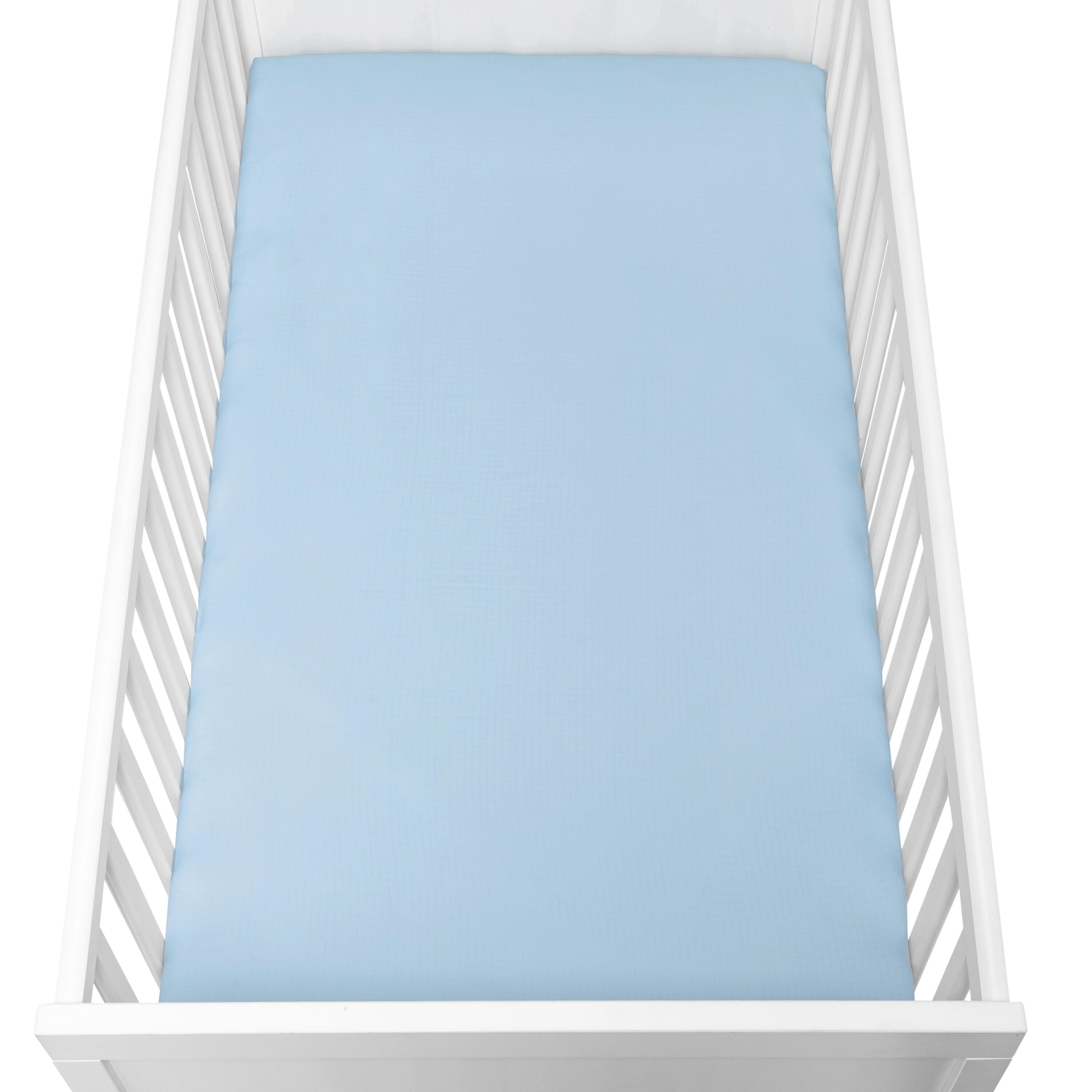 Newton Baby Solid Crib Sheets (Set of 2), Blue, large
