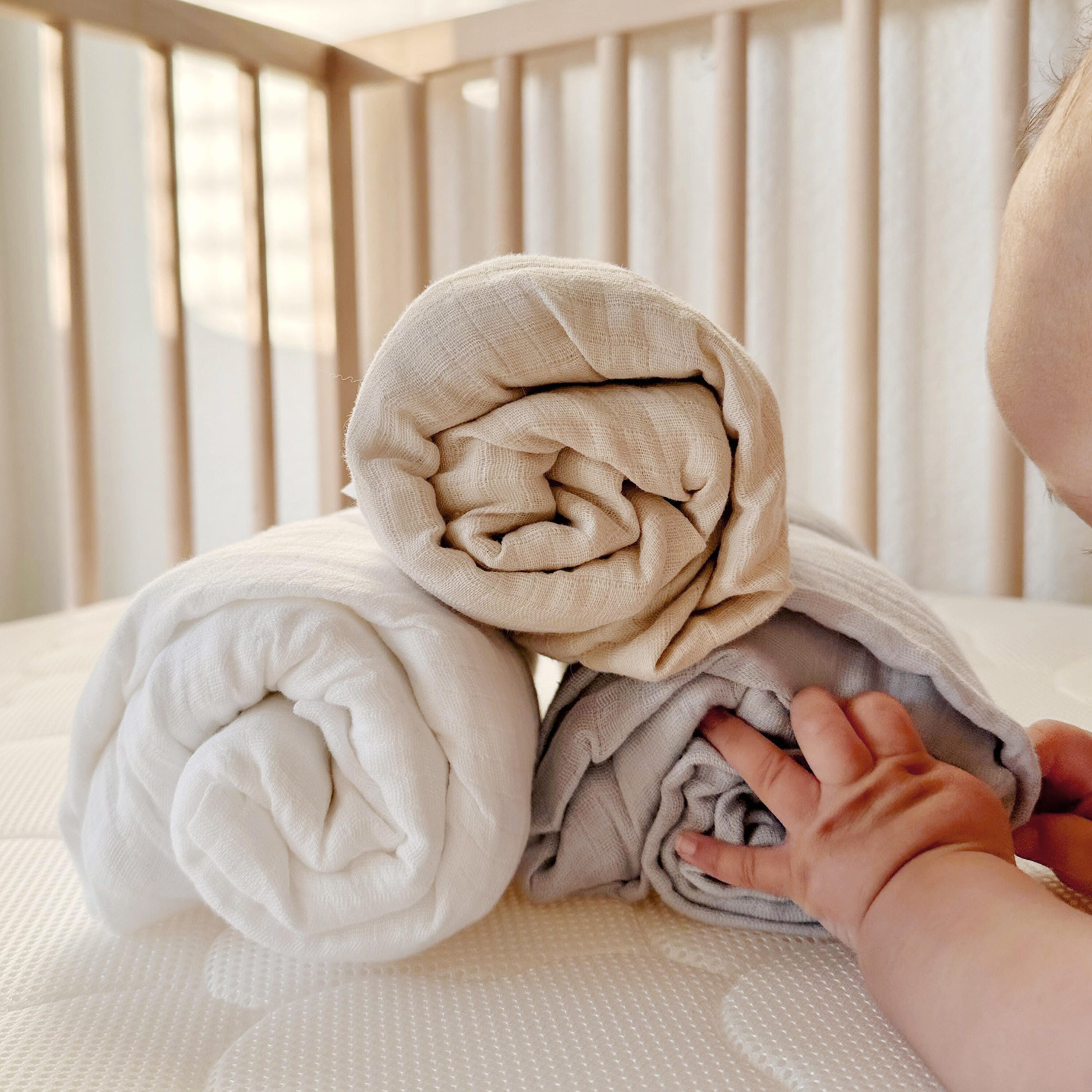 Newton Baby Solid Crib Sheets (Set of 2), Beige, large