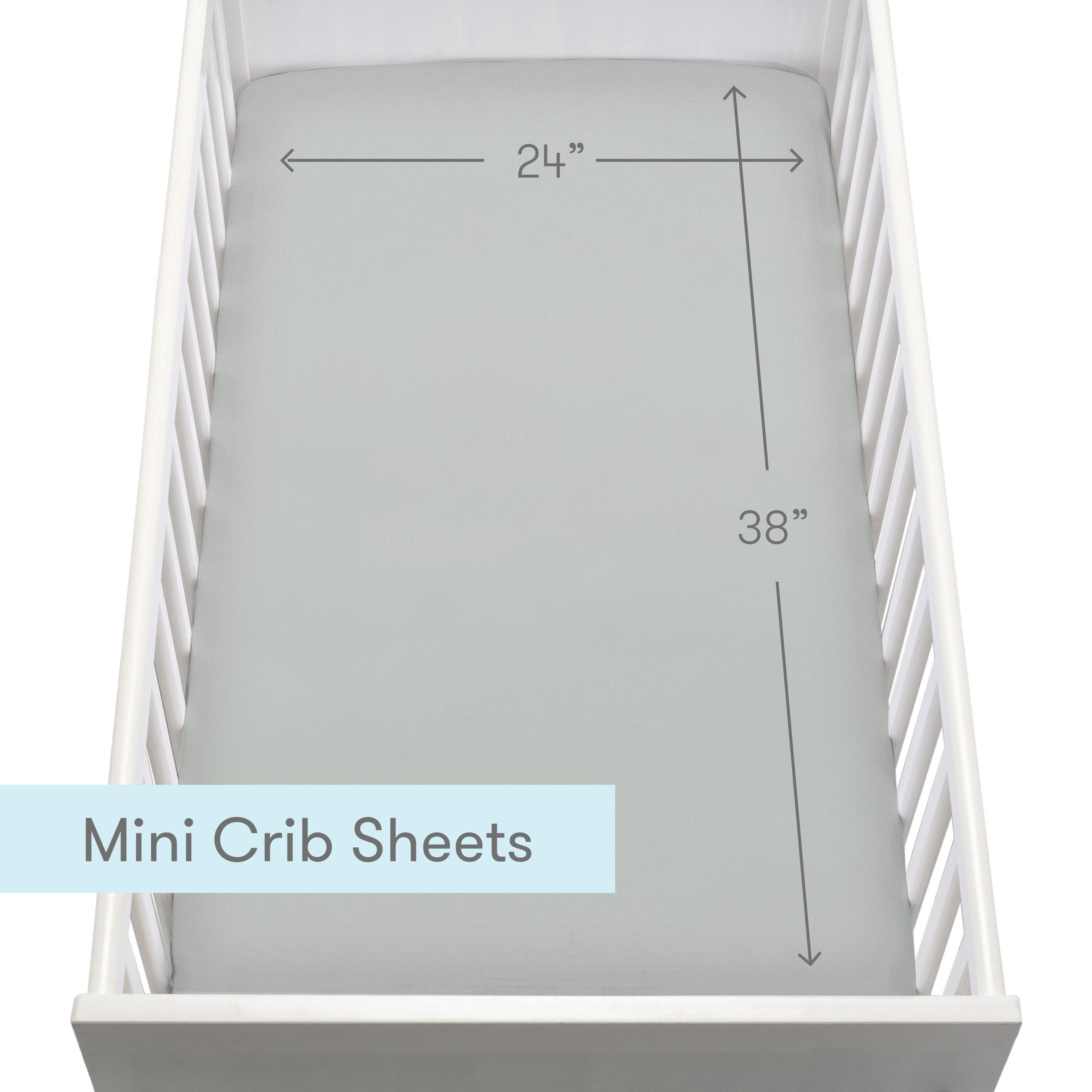 Newton Baby Solid Mini Crib Sheets (Set of 2), Sage, rollover