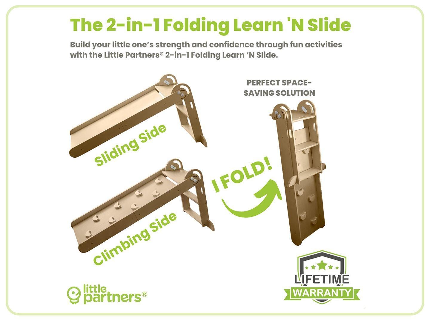 Little Partners 2-in-1 Folding Slide, , large
