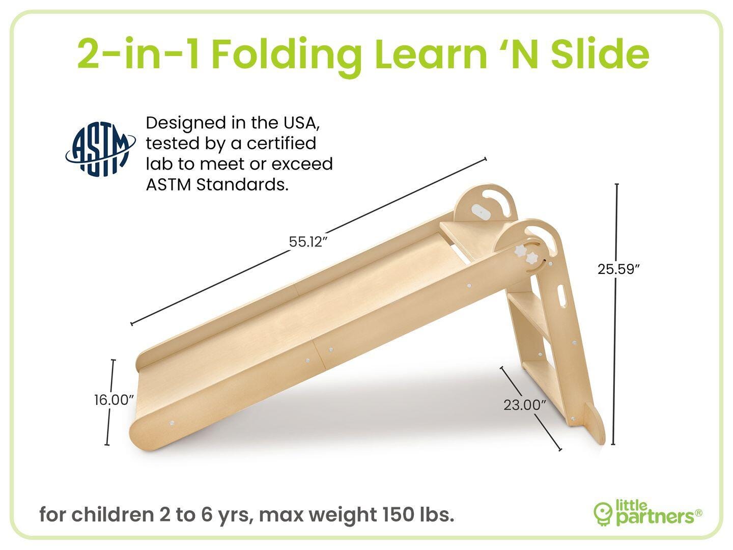 Little Partners 2-in-1 Folding Slide, , large