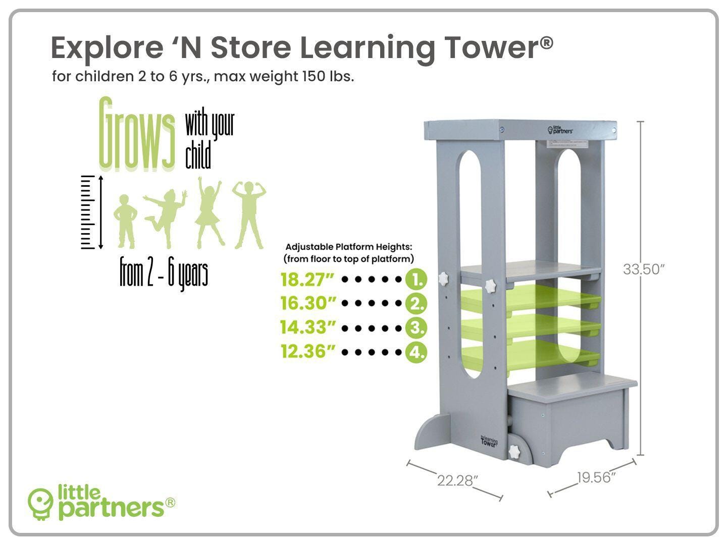 Little Partners Learning Tower, Silver Drop, large