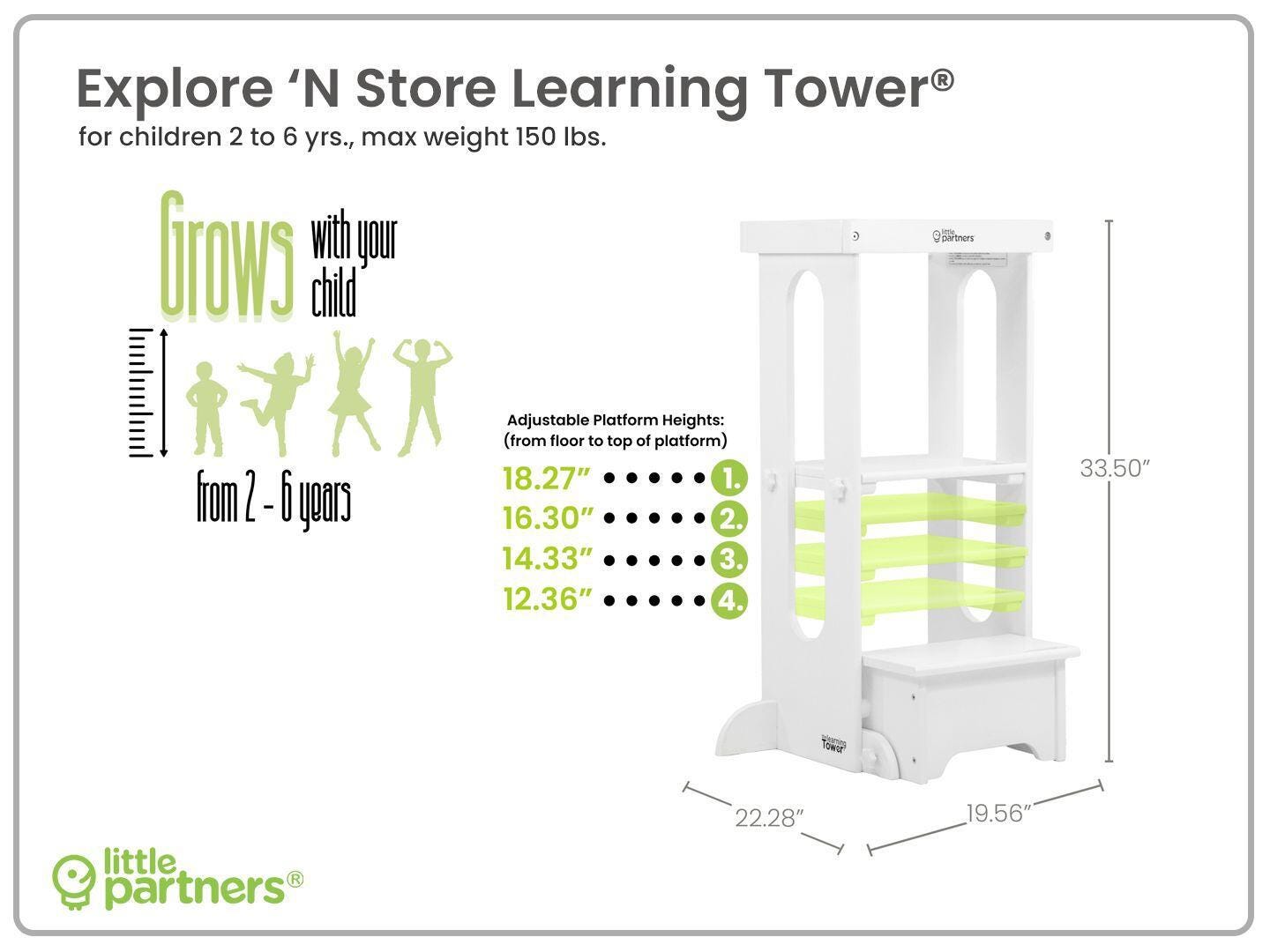 Little Partners Learning Tower, Soft White, large