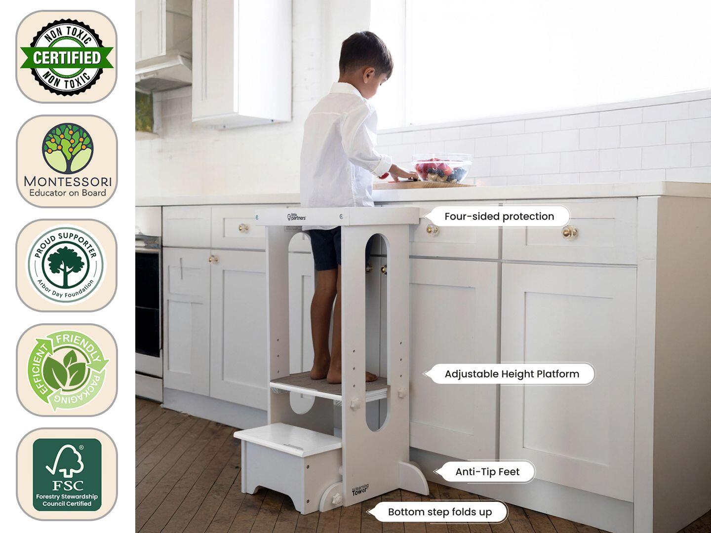 Little Partners Learning Tower, Soft White, large